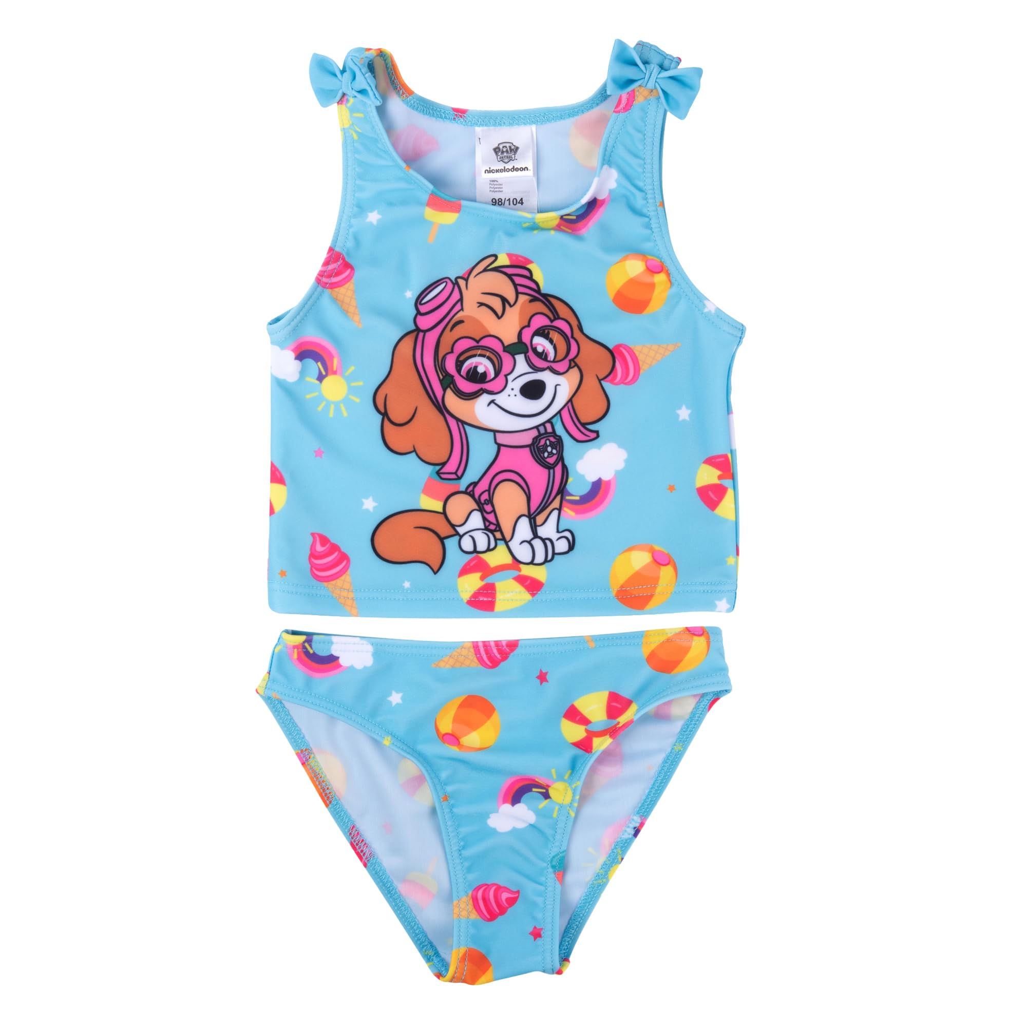 United Labels Girls Blue Paw Patrol Tankini Swimsuit With Bows For - Skye Two-Piece Children's Swimwear 110 Cm-116 Cm