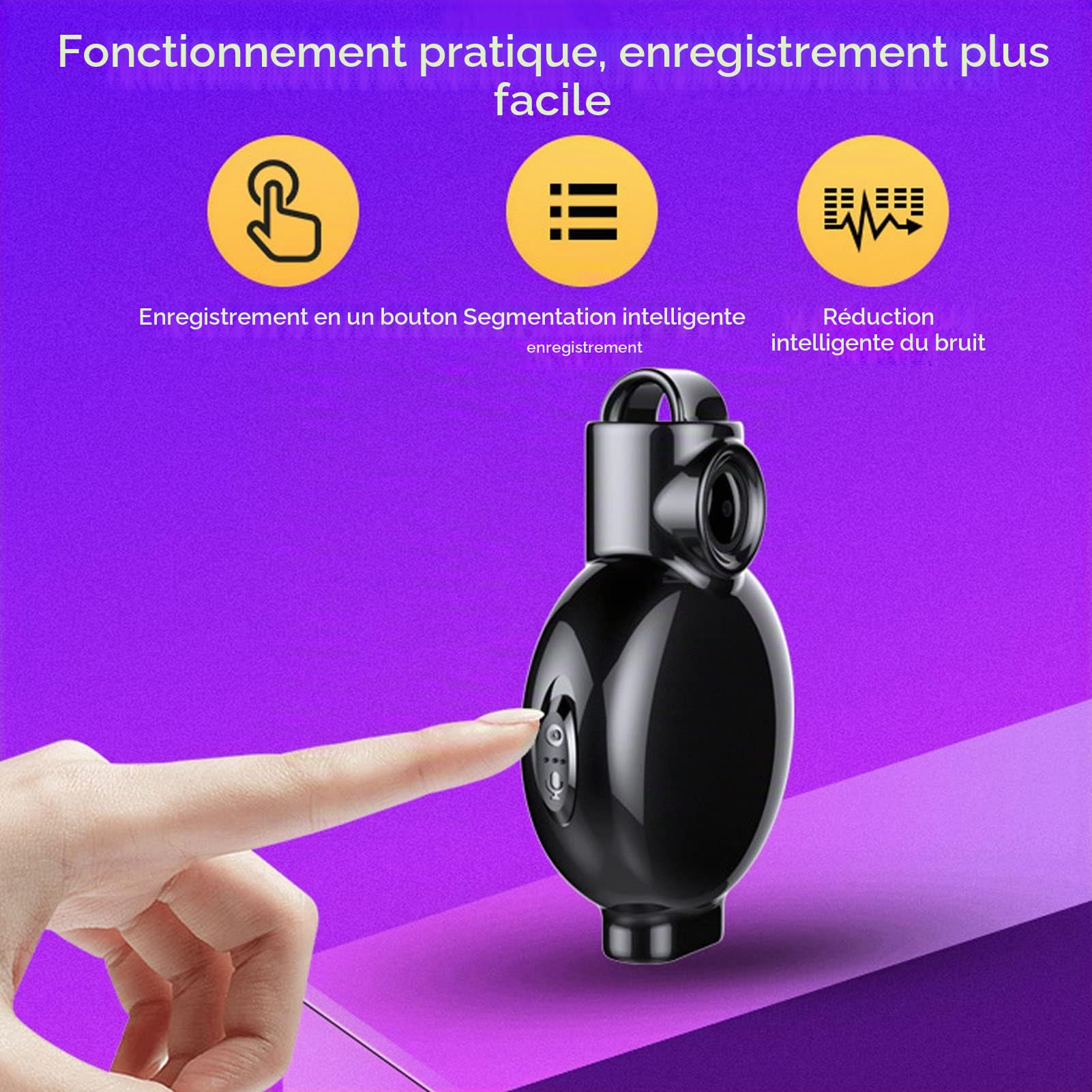 Septpenta Mini Caméra Corporelle 1080P, Caméra Corporelle Portable avec Grand Objectif Grand Angle, Batterie Au Lithium 400 mAh, Petite Caméra Nounou, Petite Caméra pour la Maison et Le Bureau(16 GB)