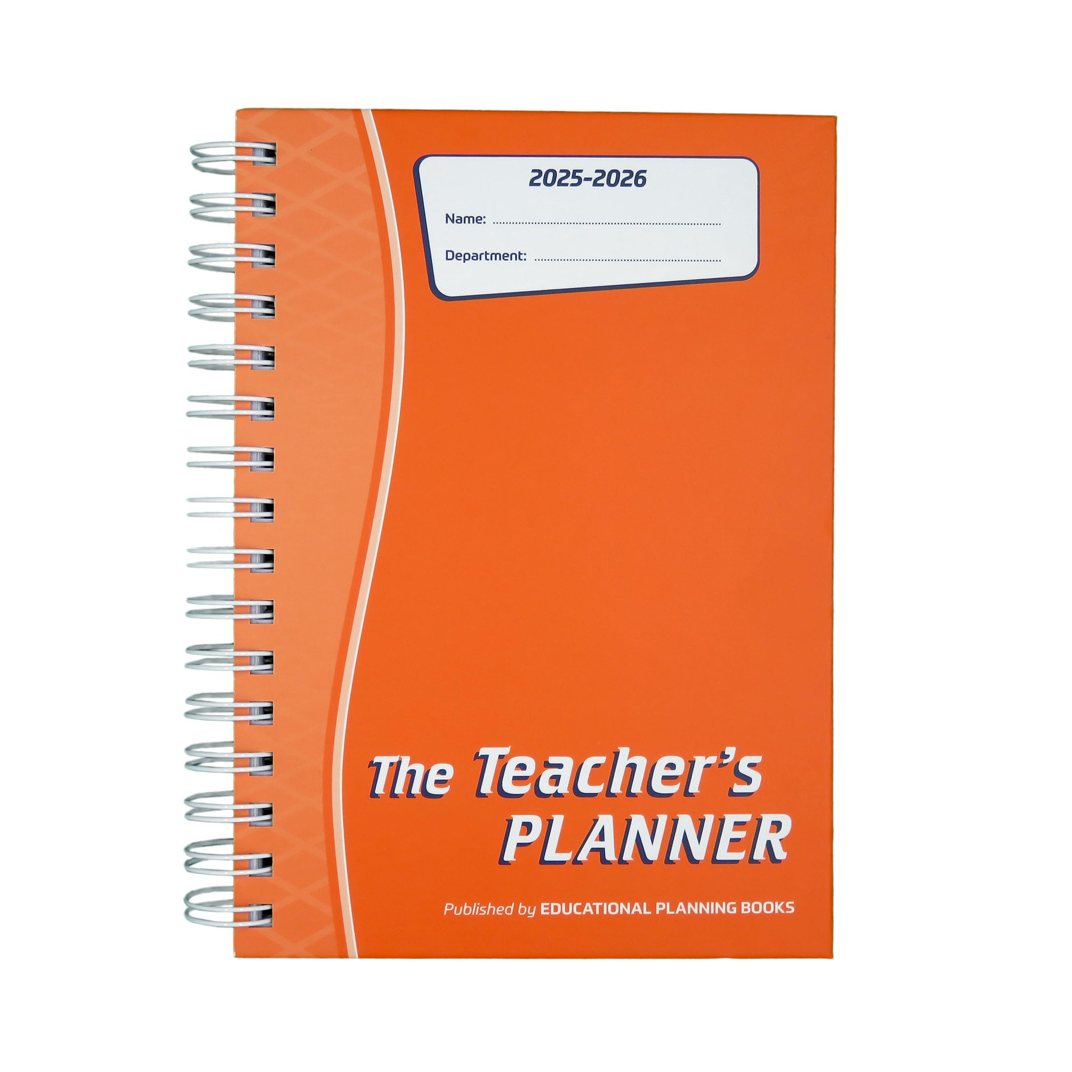 Educational Planning Books - The Teachers Planner Wirobound 2025-26 | A5 Teacher Planner & Academic Diary, Page-a-Day Teacher Notebook in 8 Periods per Day - Orange (TP7-O)