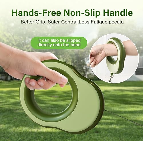 Miniatura 3 de Correa retráctil para perro, correa retráctil de 11.5 pies para perros de 0 a 55 libras, freno con una sola mano, pausa, bloqueo, cinta de nailon