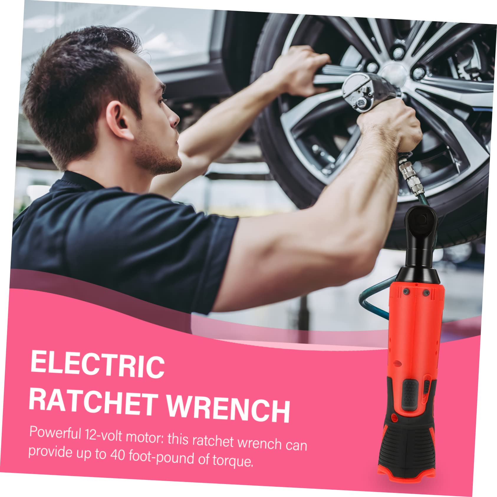 Cricchetto Elettrico Cordless 12v 3/8 Pollici 0-250 Giri/min | 40 Libbre di Coppia, per Riparazione Auto da Meccanico, Corpo in Gomma, Rame e Acciaio
