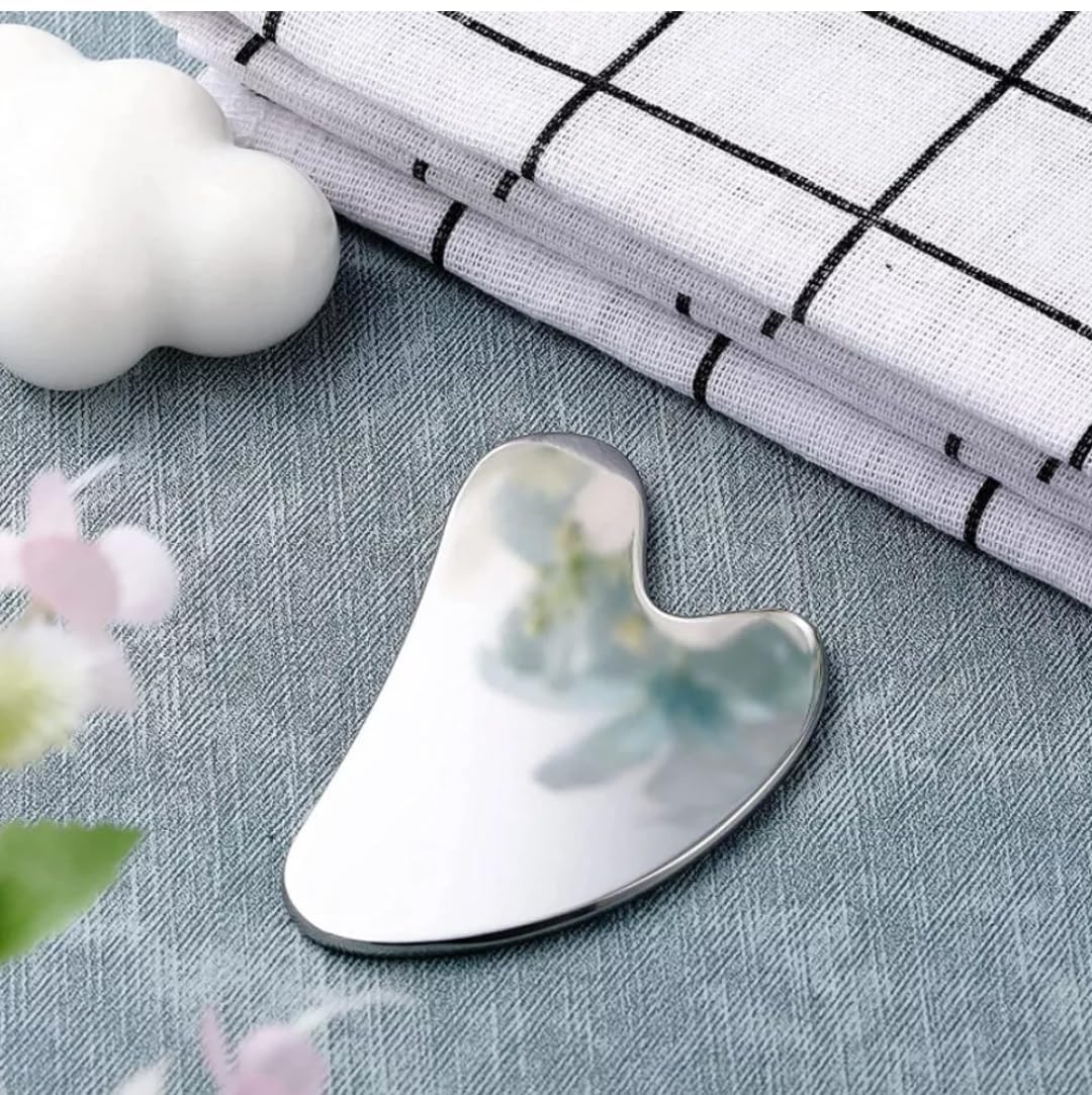 PAVILONN Stainless Steel Gua Sha Tool | Anti-Aging Facial Massager for Face & Neck | Eye Gua Sha Tool | Wrinkle Reduction & Skin Care Massage for Puffiness, Dark Circles & Relaxation-image-48