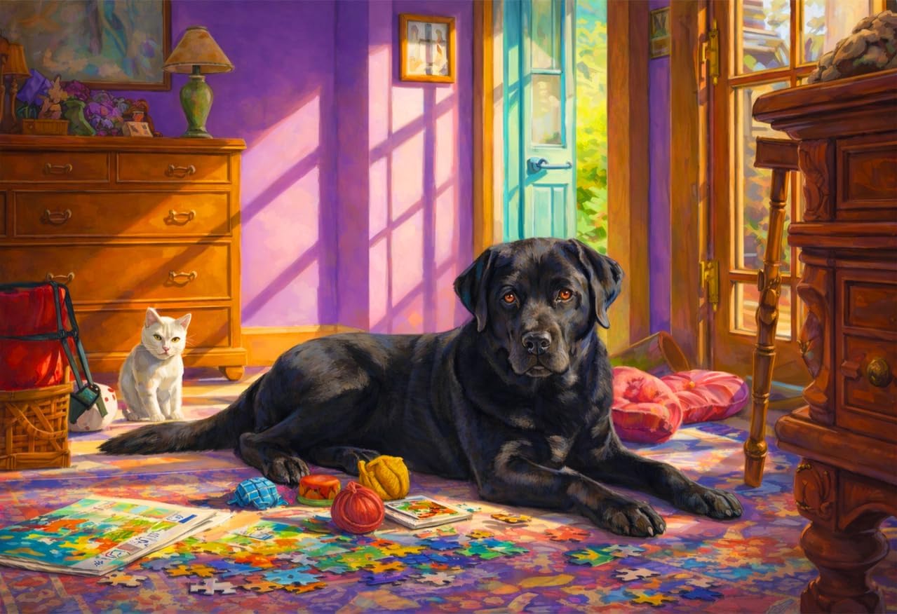 Jigsaw Puzzles for Adults 1000 Pieces - Mystic Black Cat Challenging Puzzles with High Definition Artwork, Relaxing Family Game Night Gift