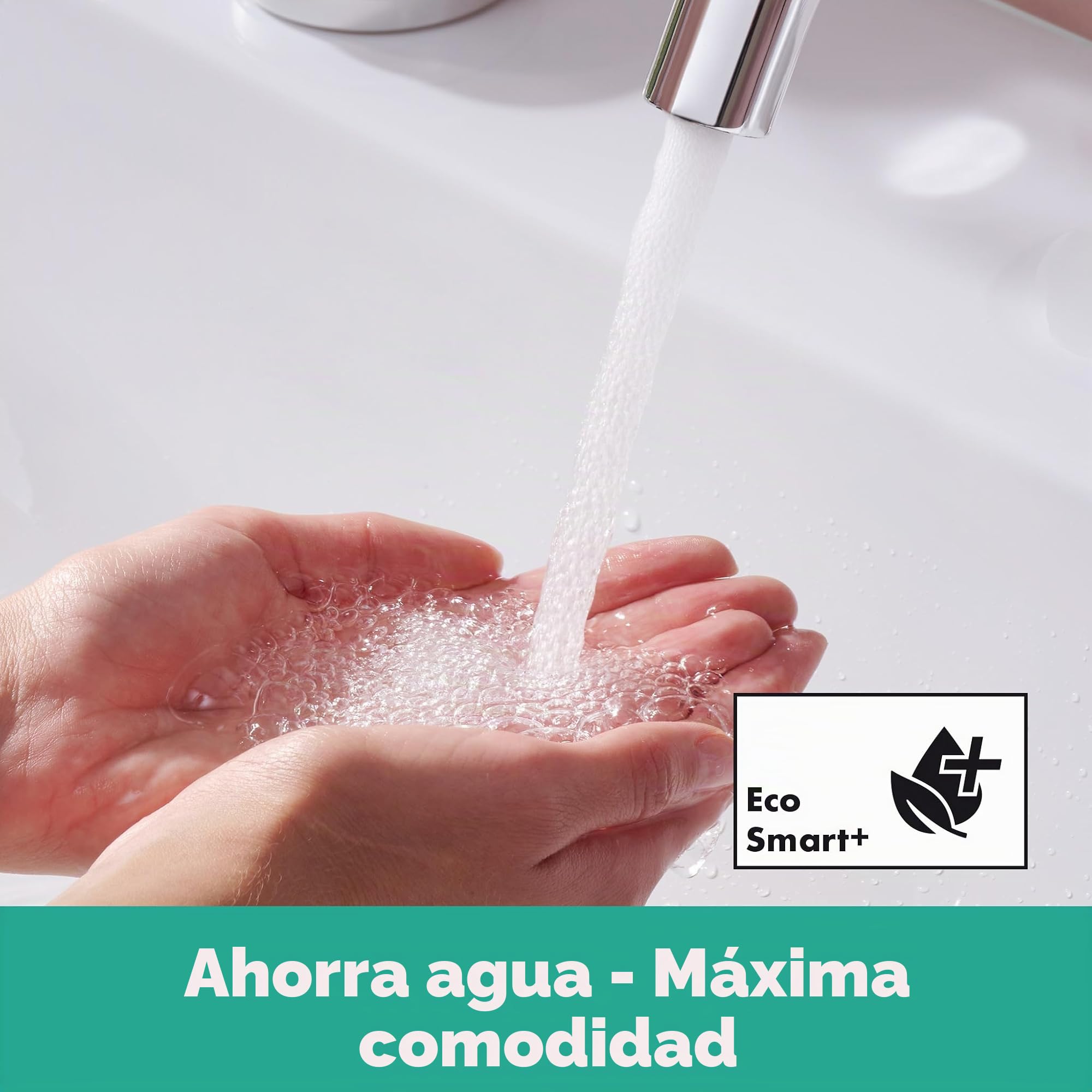 hansgrohe Tecturis S Fine - grifo lavabo con vaciador Push-Open, caño giratorio, grifo monomando lavabo 187 mm, mezclador monomando lavabo ahorro de agua (EcoSmart+), cromo, 73360000