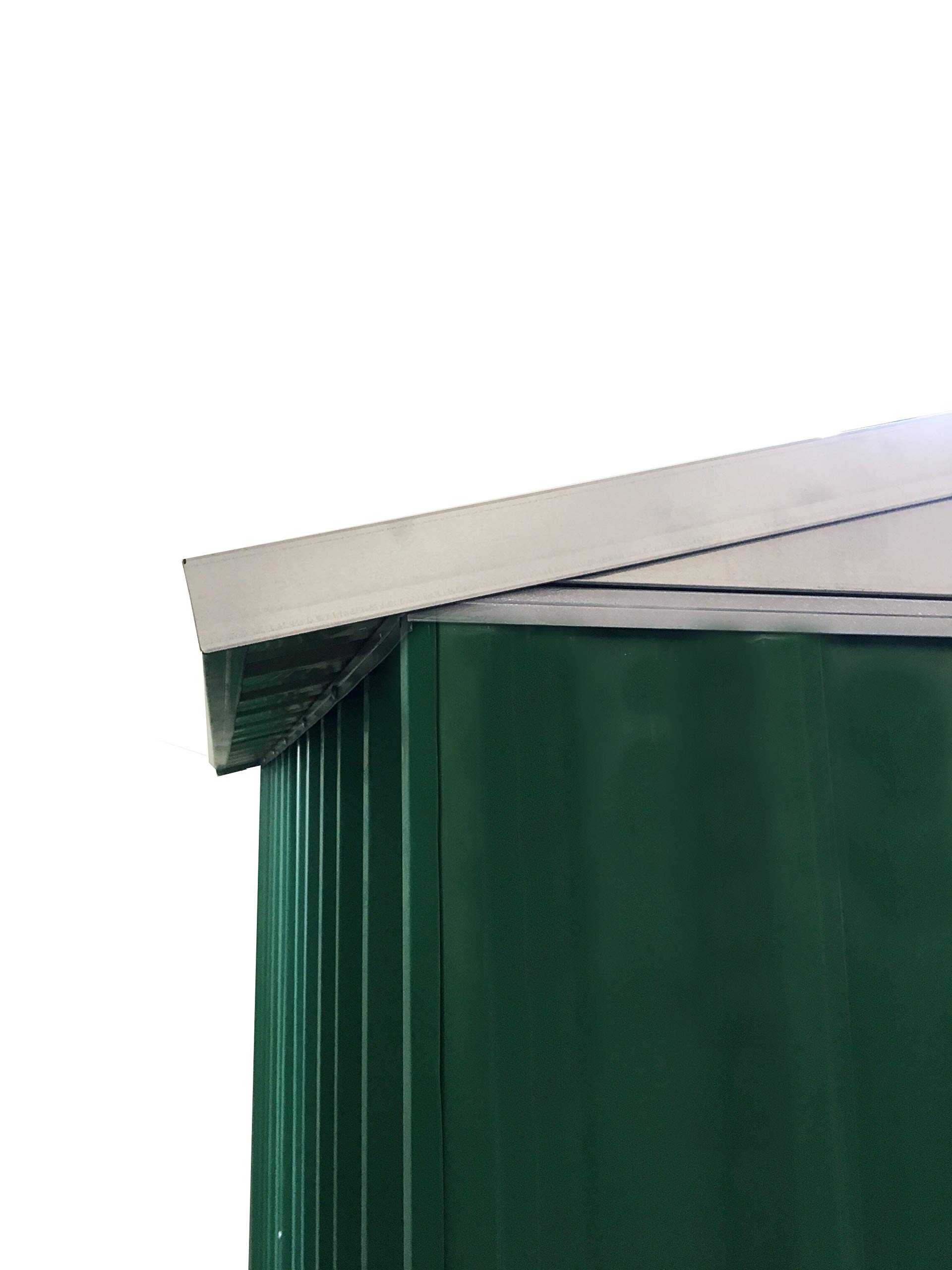 Casetta Garage da Giardino Porta Utensili Box in LAMIERA ZINCATA 0,27 mm Verniciata di Verde con Porte scorrevoli (S L187 x P131 x H194)