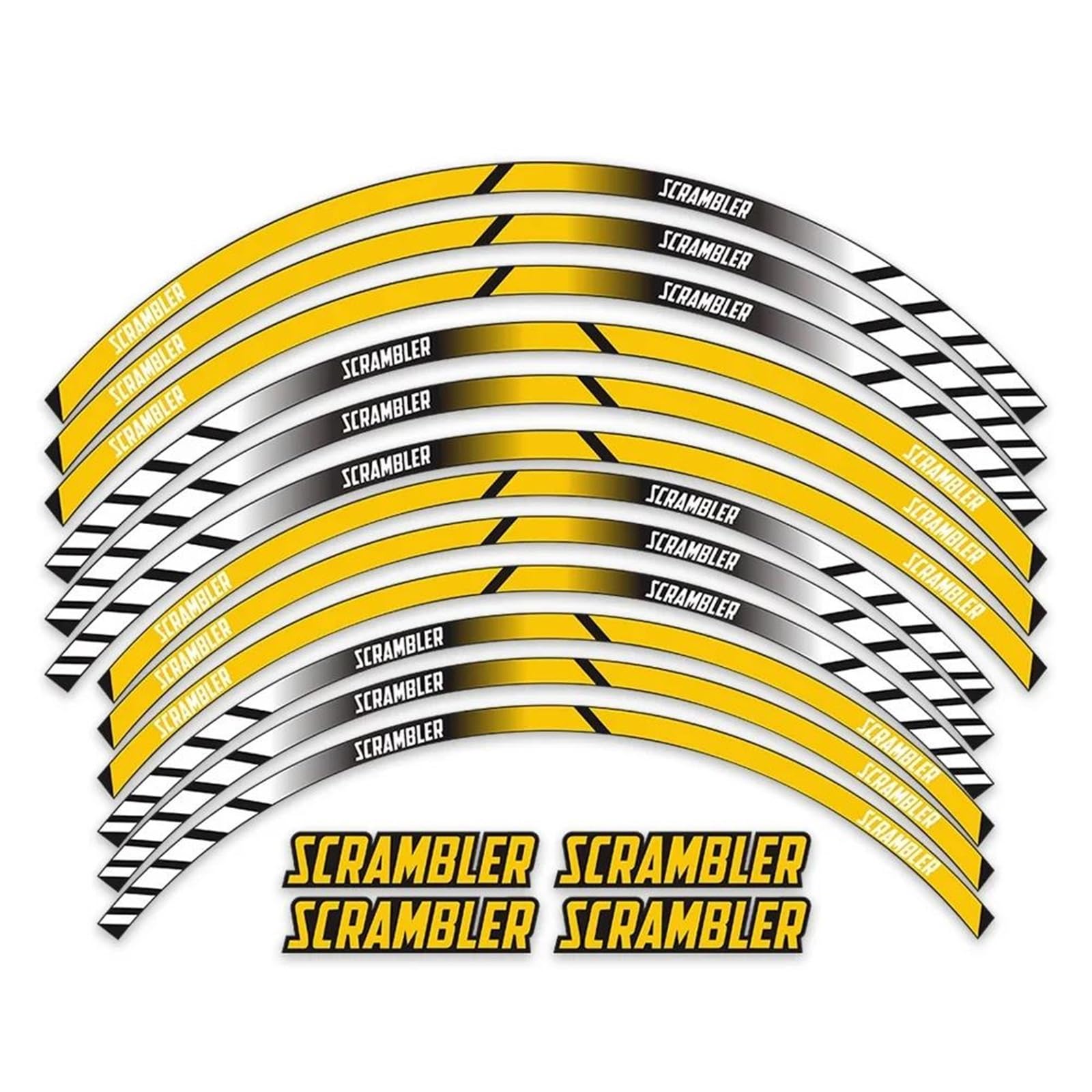Motorcycle Accessories Wheel Stickers Reflective Rim Motorbike Waterproof Decals for Ducati for Scrambler 400 800 1100(Style 4)