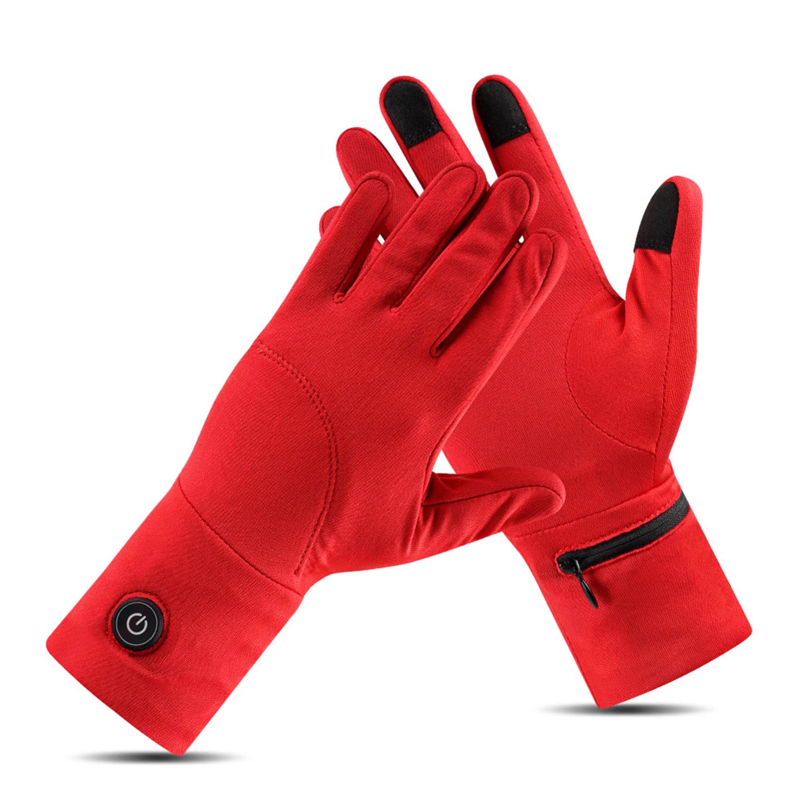 Gants Chauffants Chauds d'hiver Sports de Plein Air Chauffage Électrique Cyclisme Ski Alpinisme Gants à Écran Tactile Contrôle Intelligent de la Température,Red,XL(22CM)