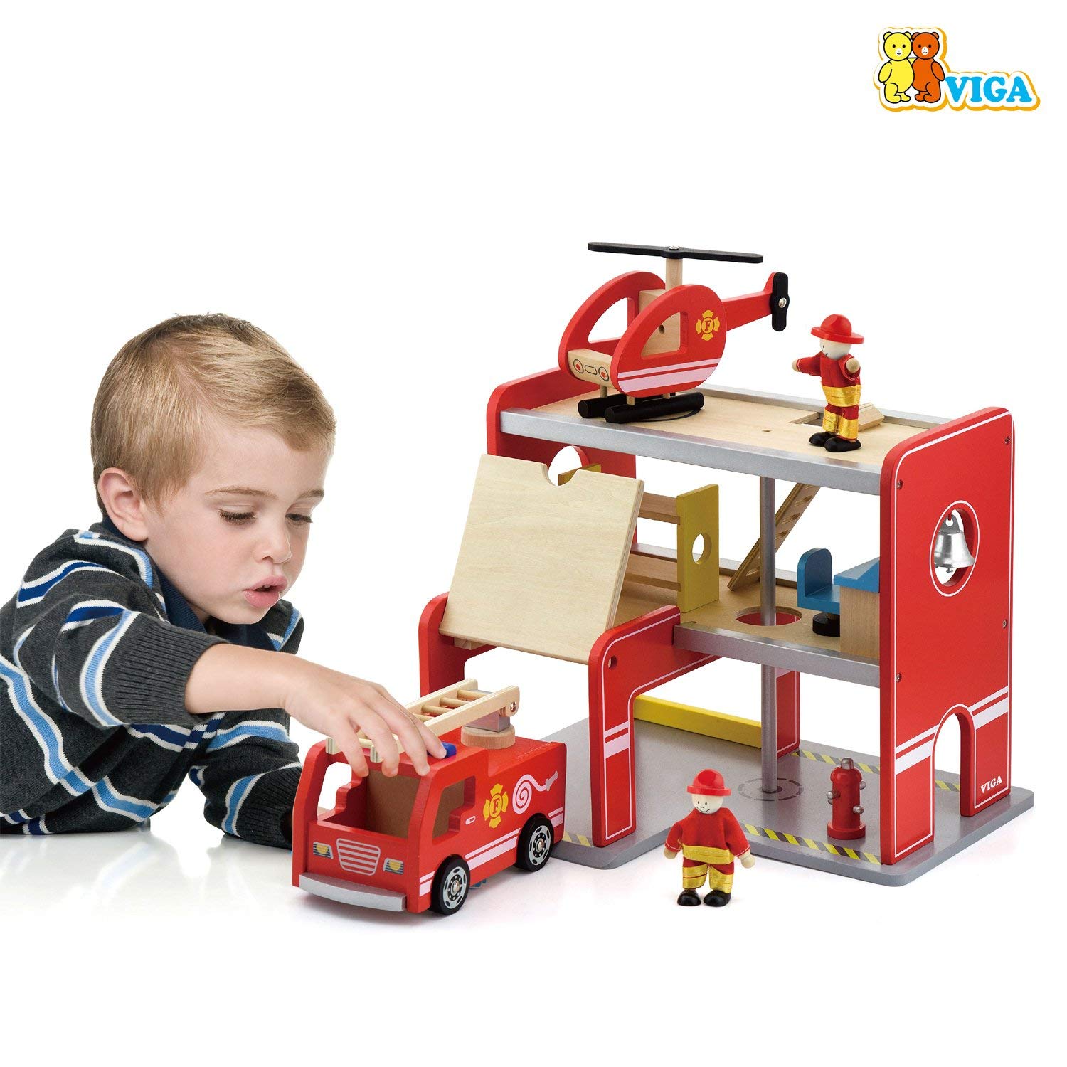 Stazioni Pompieri Con Accessori Cm 35 X 25 X 28 Automezzo Giocattolo Gioco 881