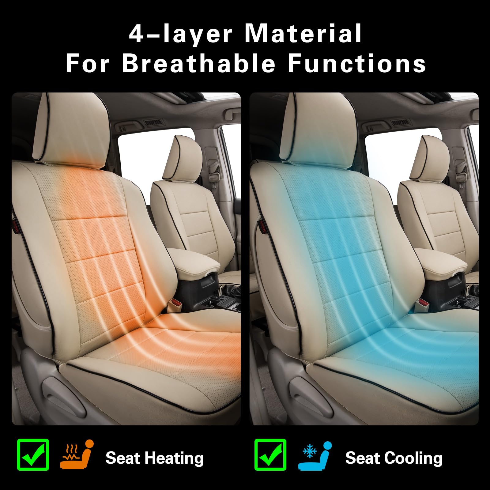 Custom Fit Seat Covers For Toyota 4Runner (2004-2025) - 5 Seat Full Set, Waterproof Faux Leather (Orange & Black)