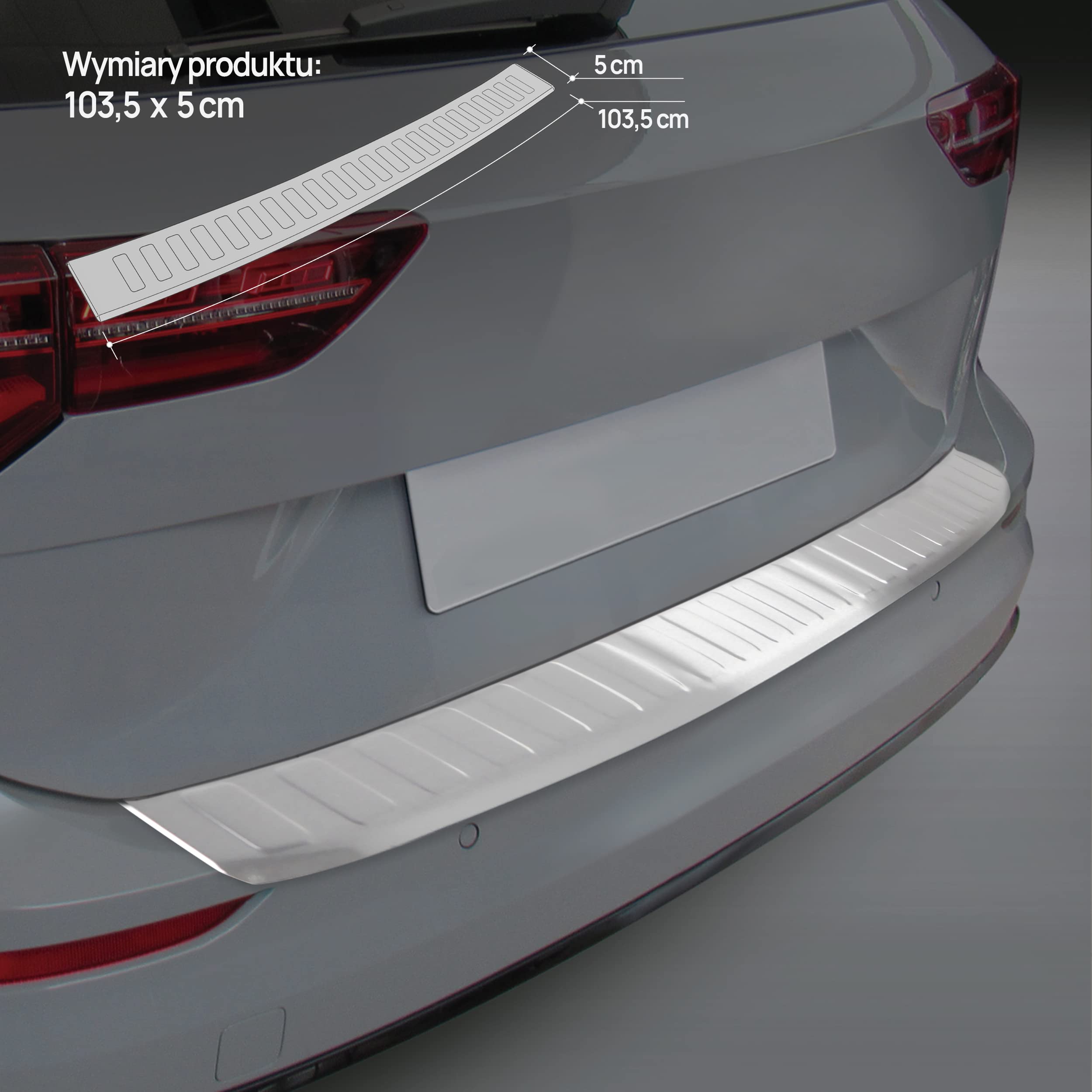 CHROMEMASTER| Listwa Ochronna Tylnego Zderzaka | Pasuje do VW Golf 8 Kombi 11.2019- | Stal Nierdzewna Szczotkowana, Srebrny Mat | Listwa Chroni Lakier Tylnego Zderzaka przed Uszkodzeniem