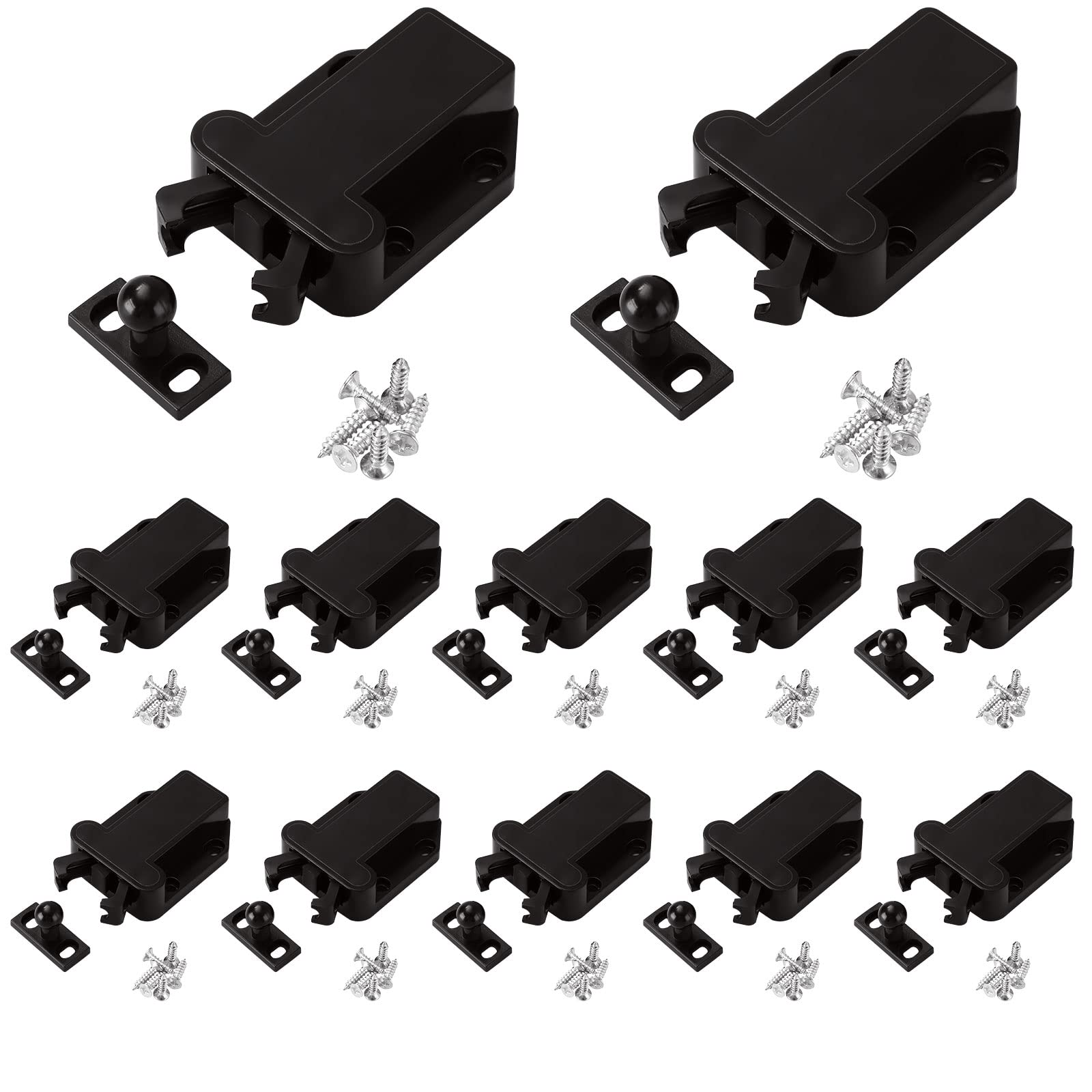 Buy GOYADA 12 Pack Plastic Catches Latch, Touch Push to Open