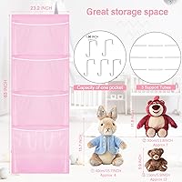 Vista 2 de Almacenamiento Colgante de Animales de Peluche, Organizador Grande de Juguetes de Felpa Sobre la Puerta con Gancho de Metal, Idea de Soporte