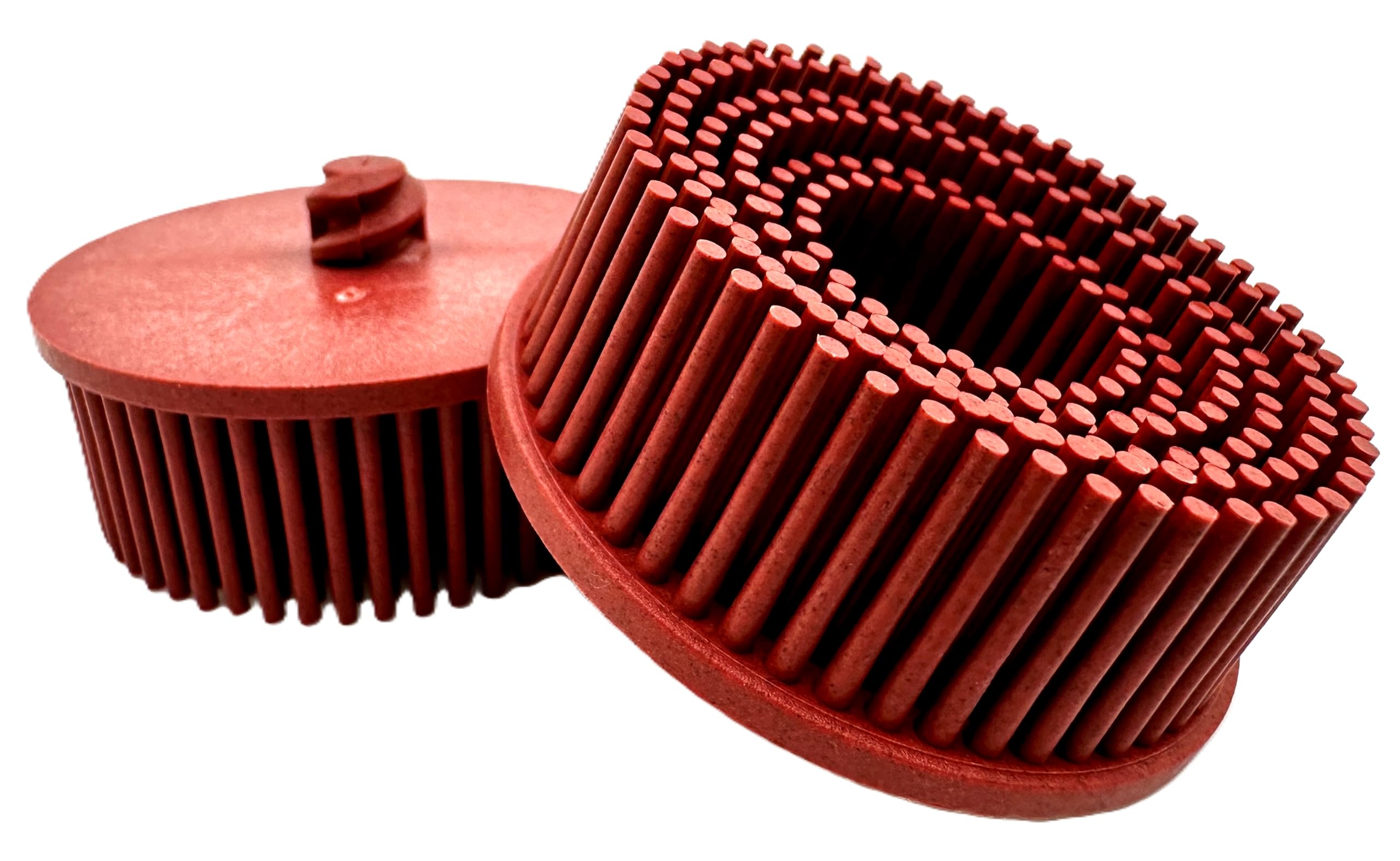 Disco de cerdas de grano 220 rojo tipo R, paquete de 10 unidades, óxido de cerámica y aluminio, limpieza fina, mezcla, desbarbado ligero y prepulido de metal/madera/plástico, bloqueo de