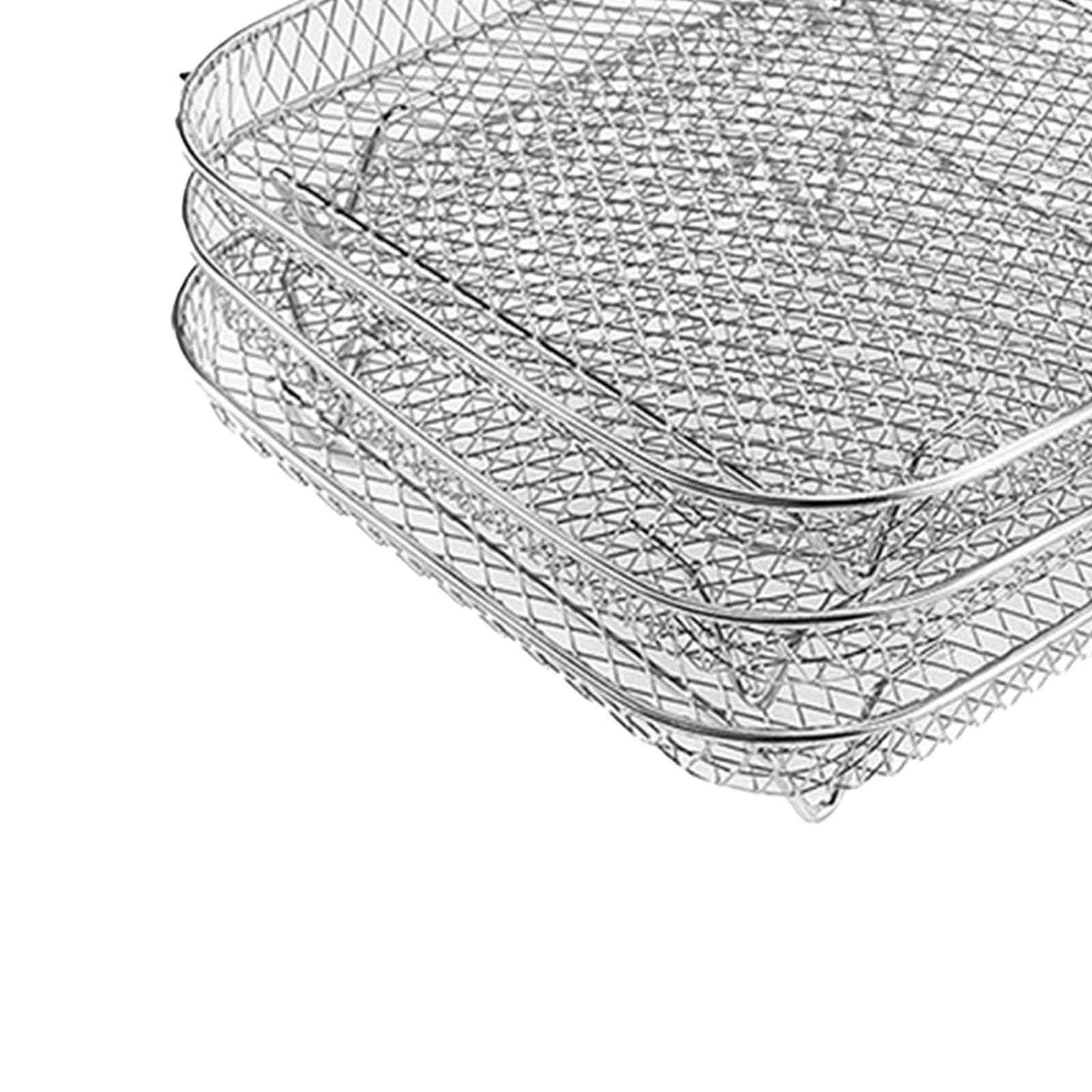 3 Rejillas para Freidora de Aire, Bandeja para Freidora de Aire, Rejilla para, Suministros de Cocina para El Hogar, Soporte para Patatas, cuadrado 21cm, tal como se describe