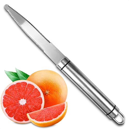 Cuchillo de toronja - Cuchillo de hoja dentada curvada - Cortador de frutas pequeño cuchillo dentado cuchillo de cocina curvado de pomelo cortador