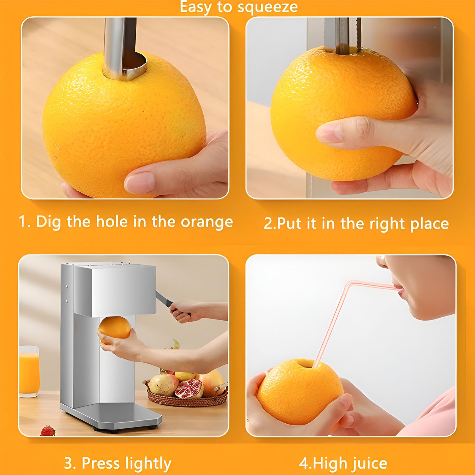 Spremiagrumi Multifunzione con separazione della polpa, Facile da Pulire, Ideale per Arance, Limoni, Lime e pompelmi.