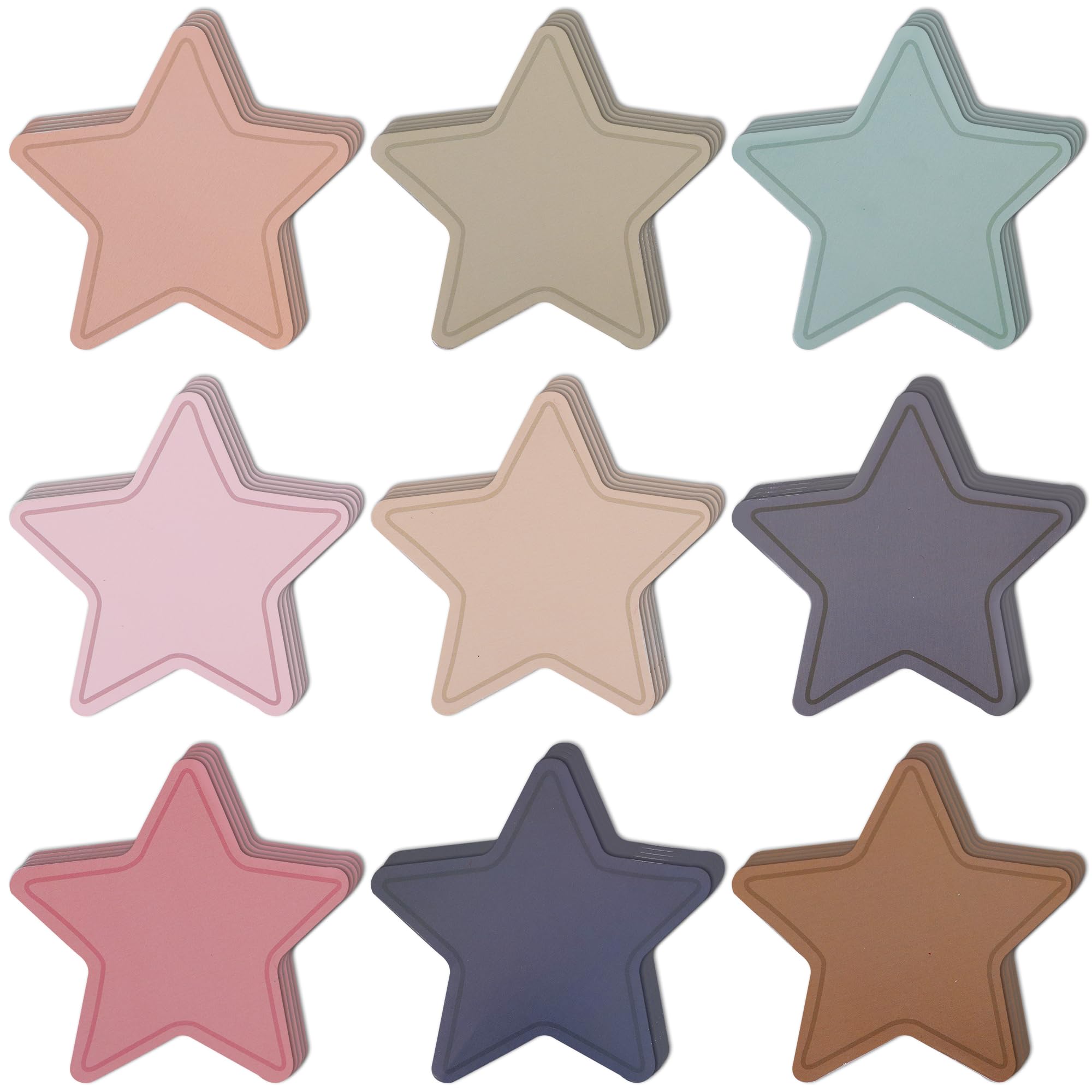Vuzvuv 108Pcs 3.6 Inch Morandi Star Cutouts for Classroom Wall Cutouts
