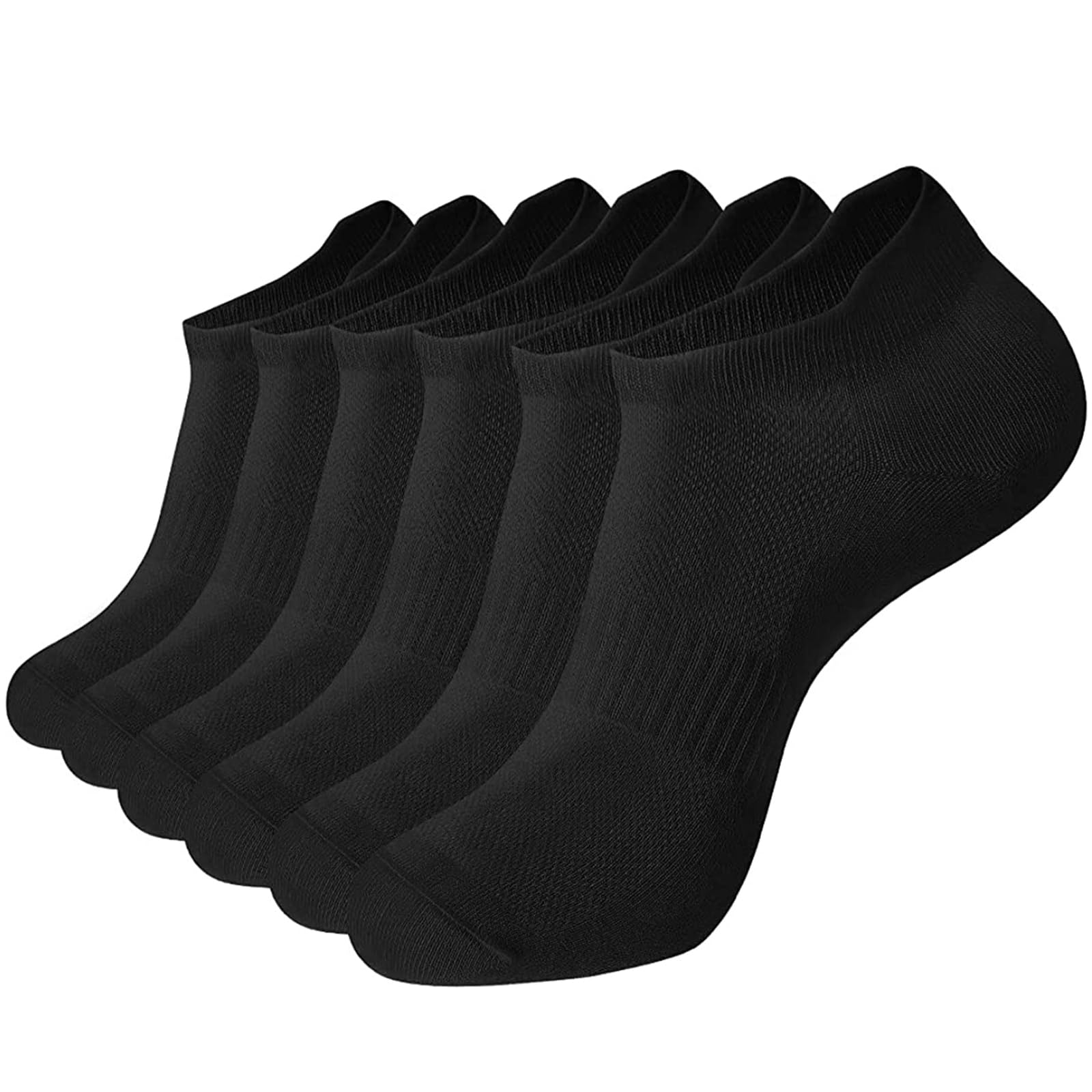 brookhaus Womens Low Cut No Show Running Socks 6 Pairs - Cushioned Arch Support, Moisture Wicking Athletic Ankle Socks with Heel Tab - Soft & Breathable for Sports, Workout, Casual