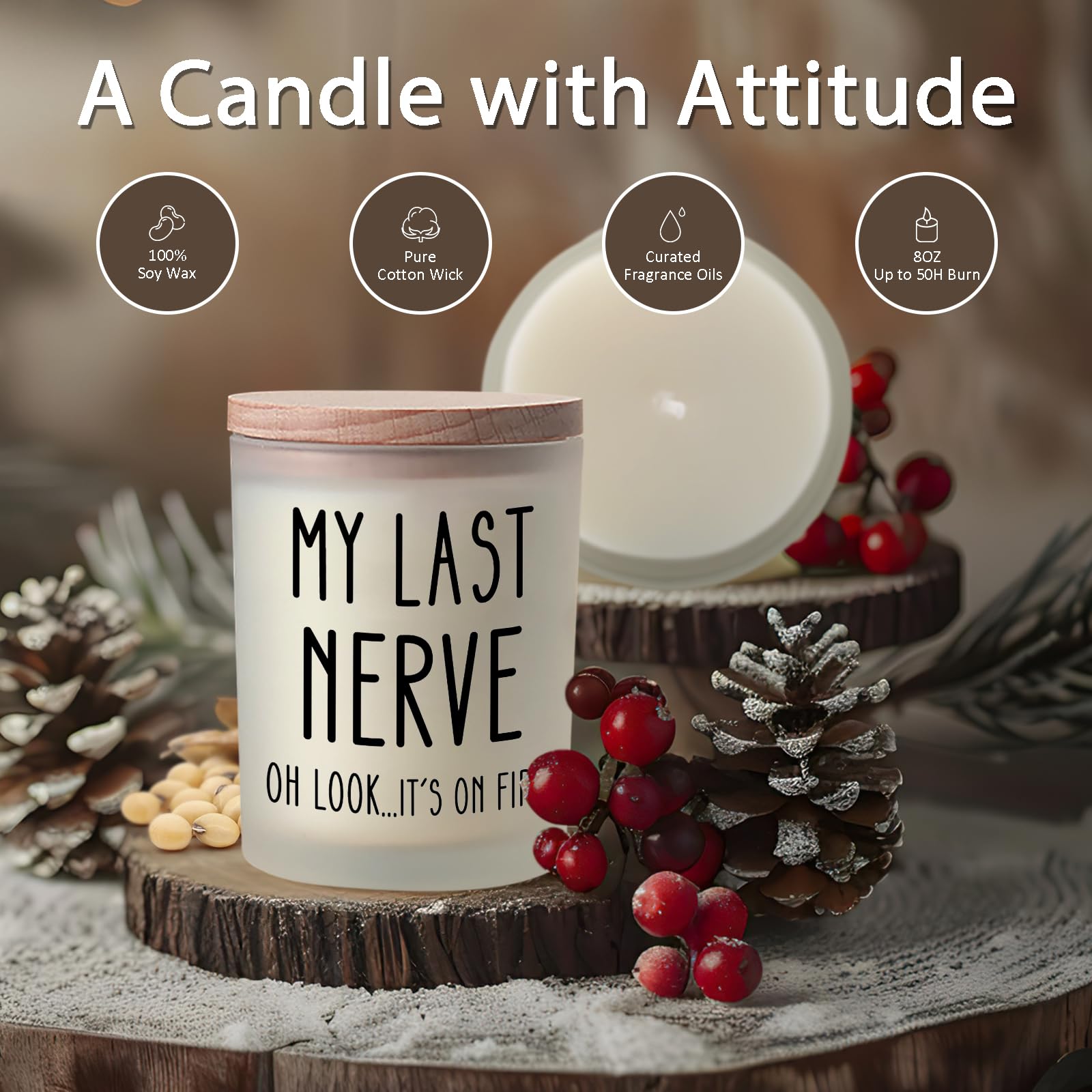 Mothers Day Gifts for Mom Wife Daughter Sister Grandma Funny Home Decor Mom Gift Spa Self Care Birthday Gifts for Women Her Coworkers Best Friend Mother's Day Unique Gift Ideas, My Last Nerve Candle