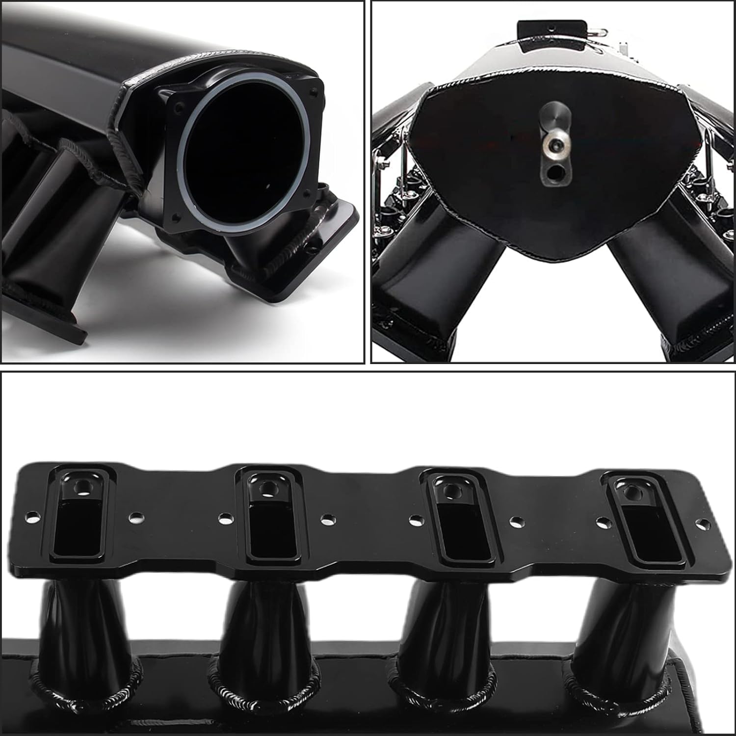 YESHMA For LS LS1 LS2 LS6 Intake Manifold Compatible with Chevy 4.8L 5.3L 5.7L 6.0L (92MM Black)