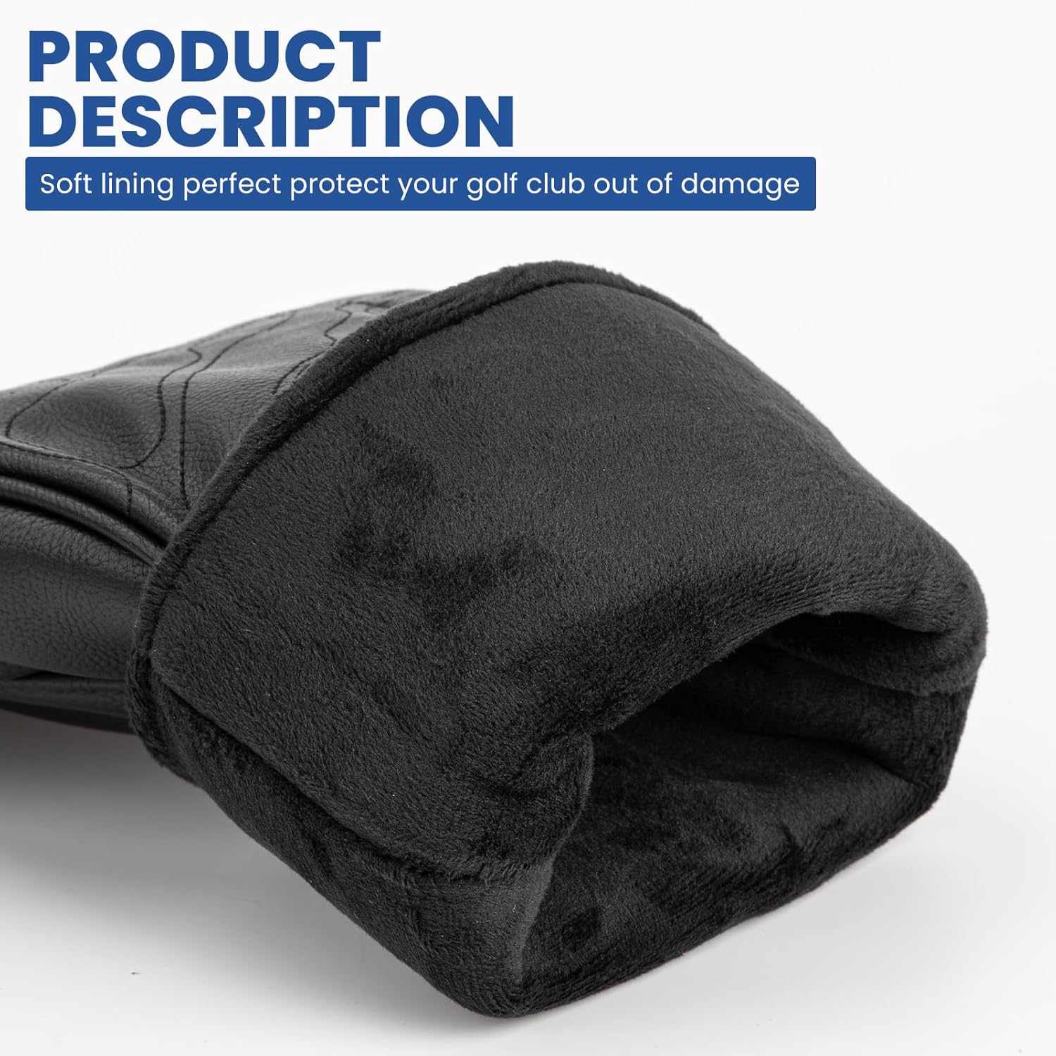 Golf Club Head Covers 3 Wood Headcover Set Premium Leather for Woods, Driver Fairway(FW) Wood Hybrid(UT) with Number Tags 4pcs & 1pcs