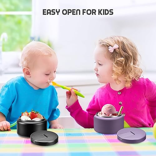 Miniatura 6 de Termo de sopa de 13.5 onzas para niños con tapa de hebilla, recipiente de comida aislado al vacío, boca ancha, a prueba de fugas, acero inoxidable,