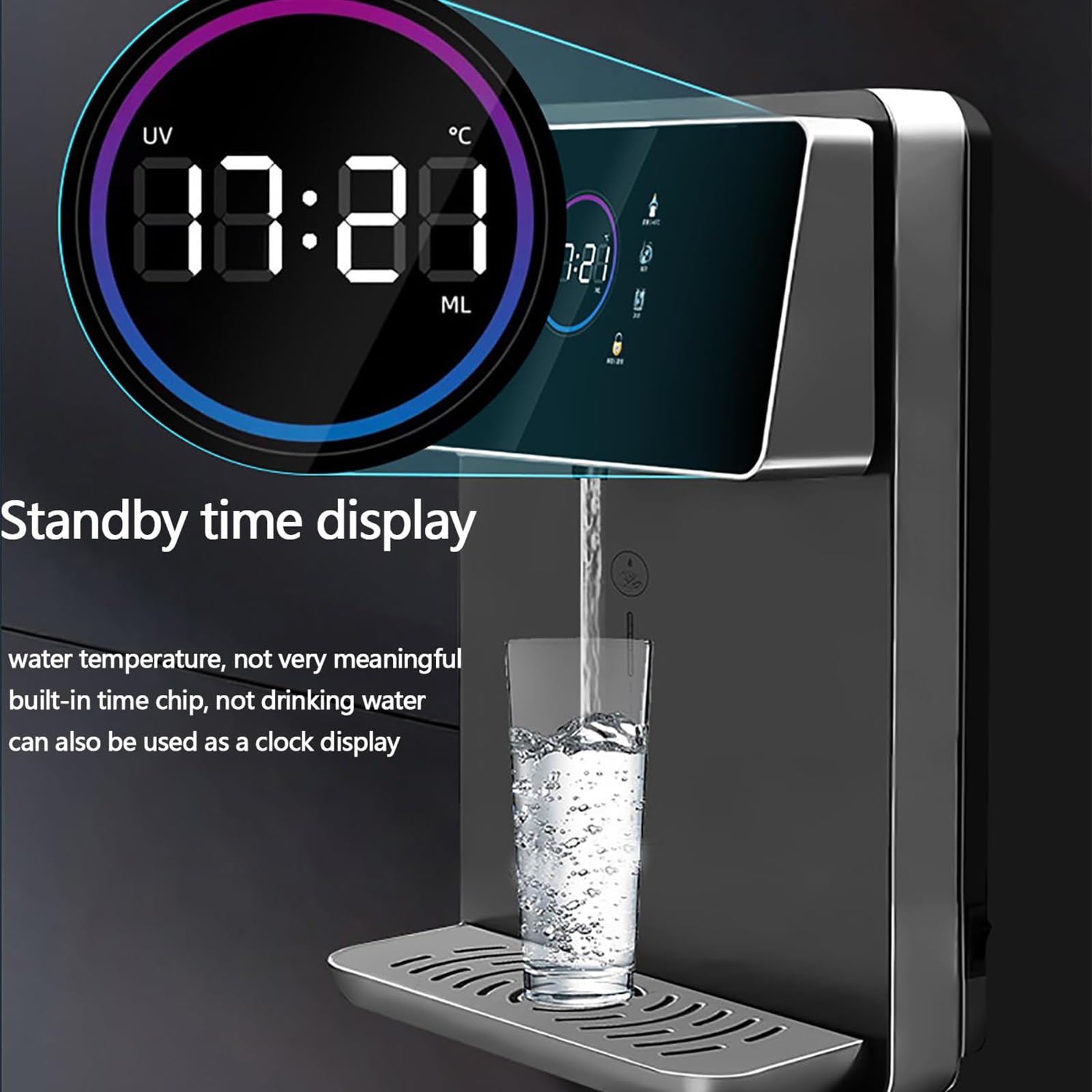 Distributeur D'eau Mural, Distributeur D'eau Chaude Et Froide, Distributeur D'eau Chaude Instantanée, 5 Réglages Température Et 4 Volumes D'eau, Pour La Maison, Le Bureau Et Les Cantines
