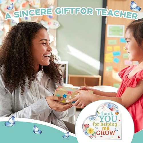 Miniatura 5 de Maitys Regalos de agradecimiento para profesores, recuerdo acrílico de corazón y pisapapeles para profesores de jardín de infantes de parte de