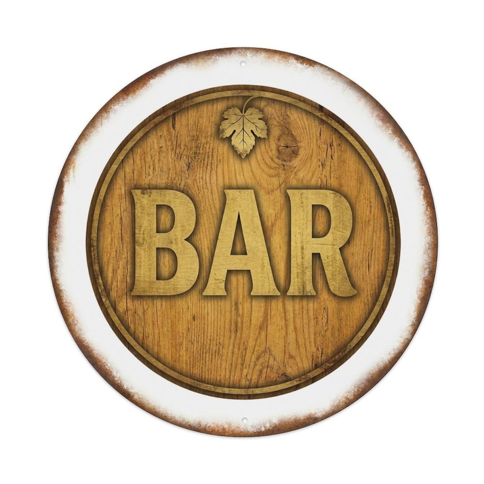 Vintage Beer BAR Cypress Wood Retro for Pub Vintage Metal Tin Sign Plaque Wall Decor for Cafe, Club Bar, Office, Garden Metal Poster 8x8Inch