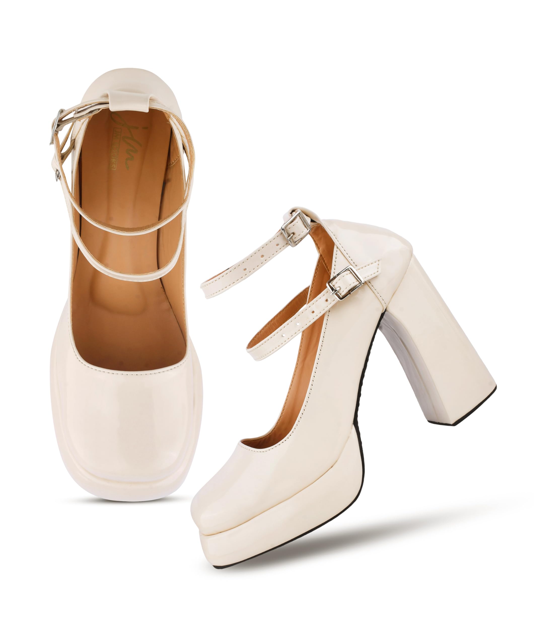 Mary Jane Shoes Women Chunky Block Heels Mary Janes Dress Shoes for Women Close Cap Toe 5 Inch Women's Pumps Shoes with Buckle Double Strap Comfy Pumps for Office Party Casual Wedding-image-21