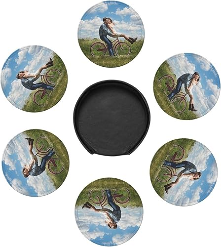 Miniatura 9 de Posavasos personalizados para bebidas, personaliza posavasos de cuero, añade tu diseño con tu foto, texto, logotipo, delicado posavasos de barra