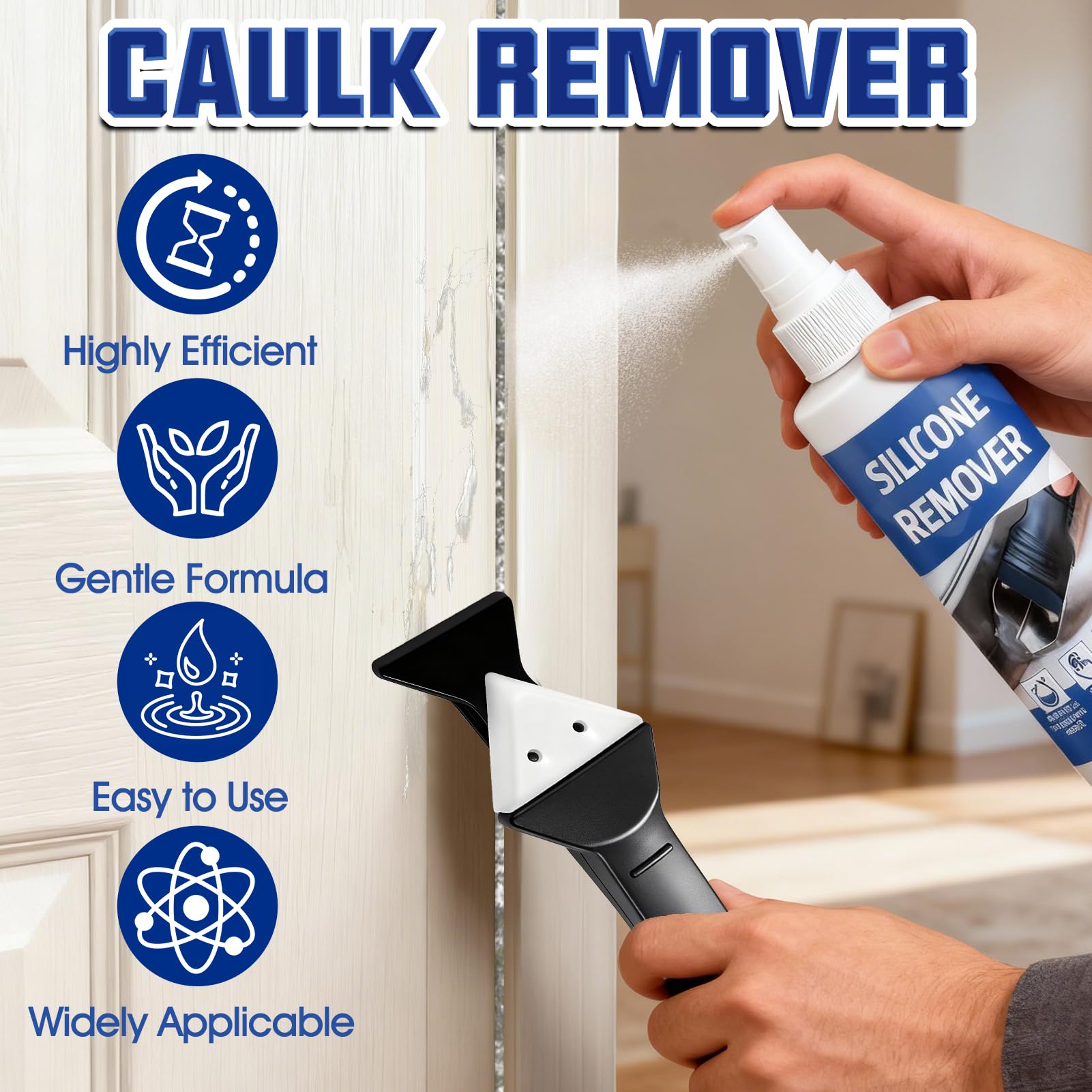 Enlever Joint Silicone, Dissolvant Silicone, Dissolvant Extension Adhesive | Enlever Facilement les Joints en Silicone pour Salles de Bains, Cuisines, Portes et Vitres de Voiture (200ml)