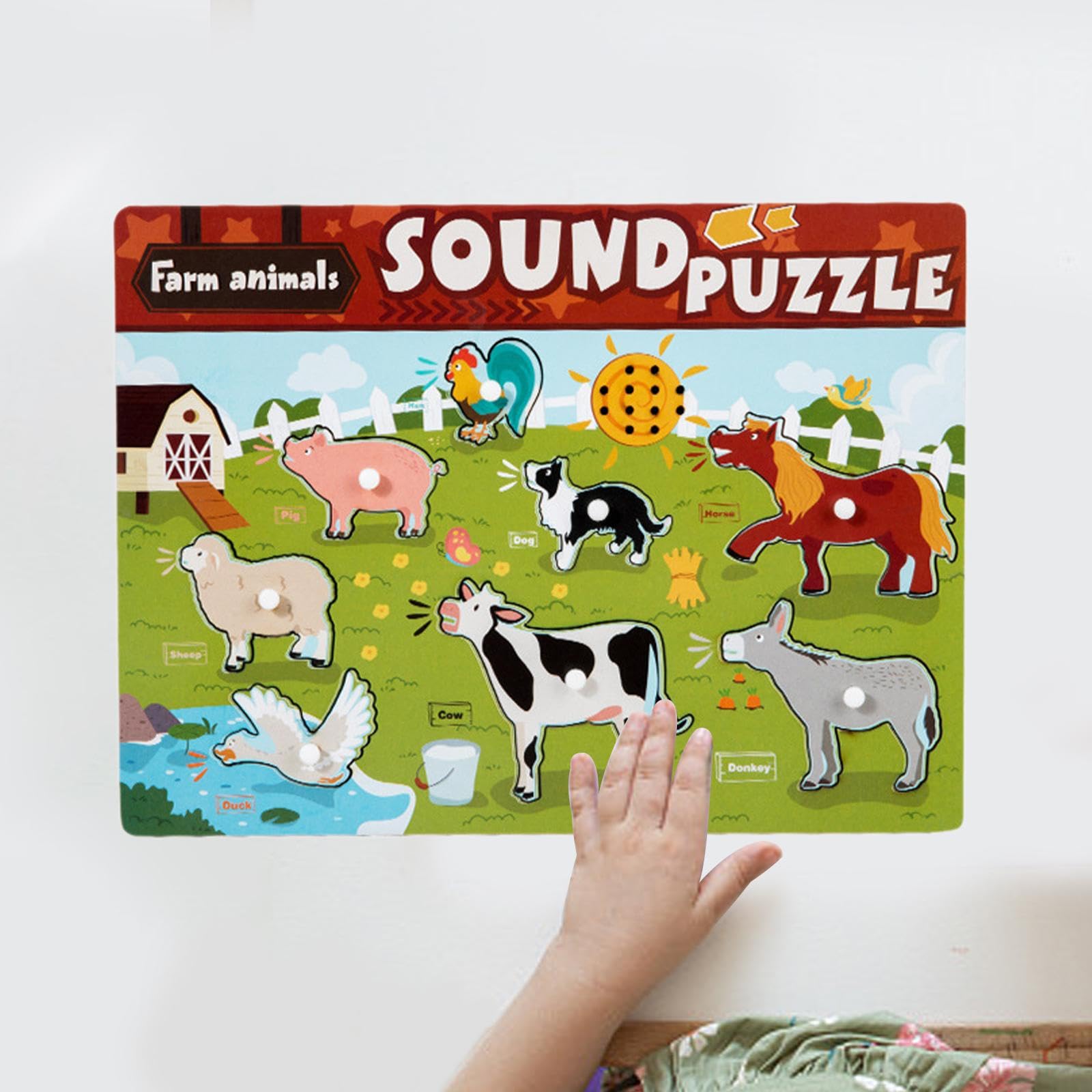 Puzzle in Legno con Tema Cartoni Animati, Giocattolo Interattivo per Bambini, Ideale per L'apprendimento Prescolare, Animale