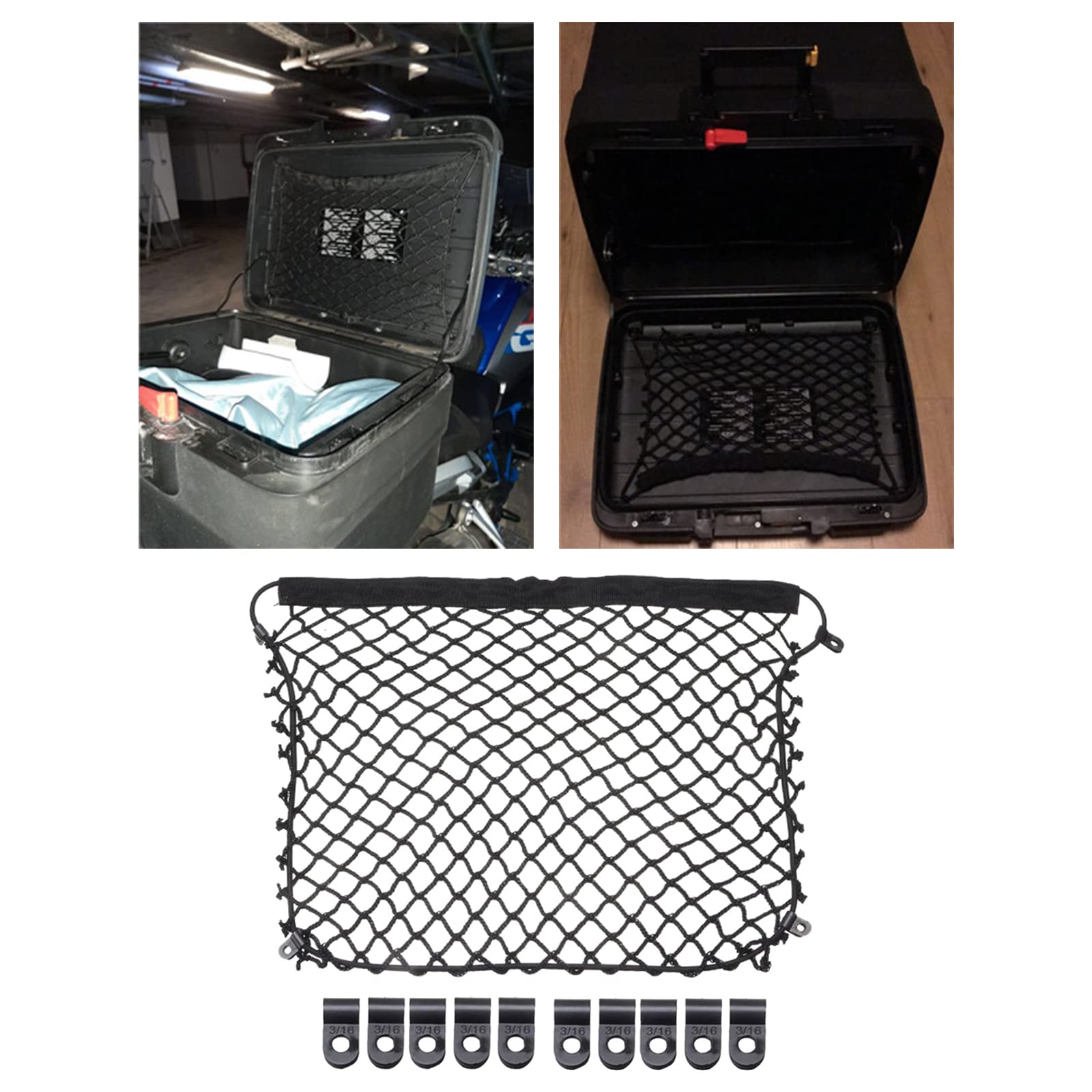 Accessorio Organizzatore Per Bauletto 2 Reti Per BMW F650GS F700GS F750GS F800GS Valigia Laterale Valigie Mesh Boot Net Cargo Net Trunk Net Holder R850GS R1200GS R1250GS Ragno Moto