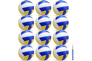 jiaonun 12 Pack Official Size 5 Volleyballs of Composite Leather for Womens,...