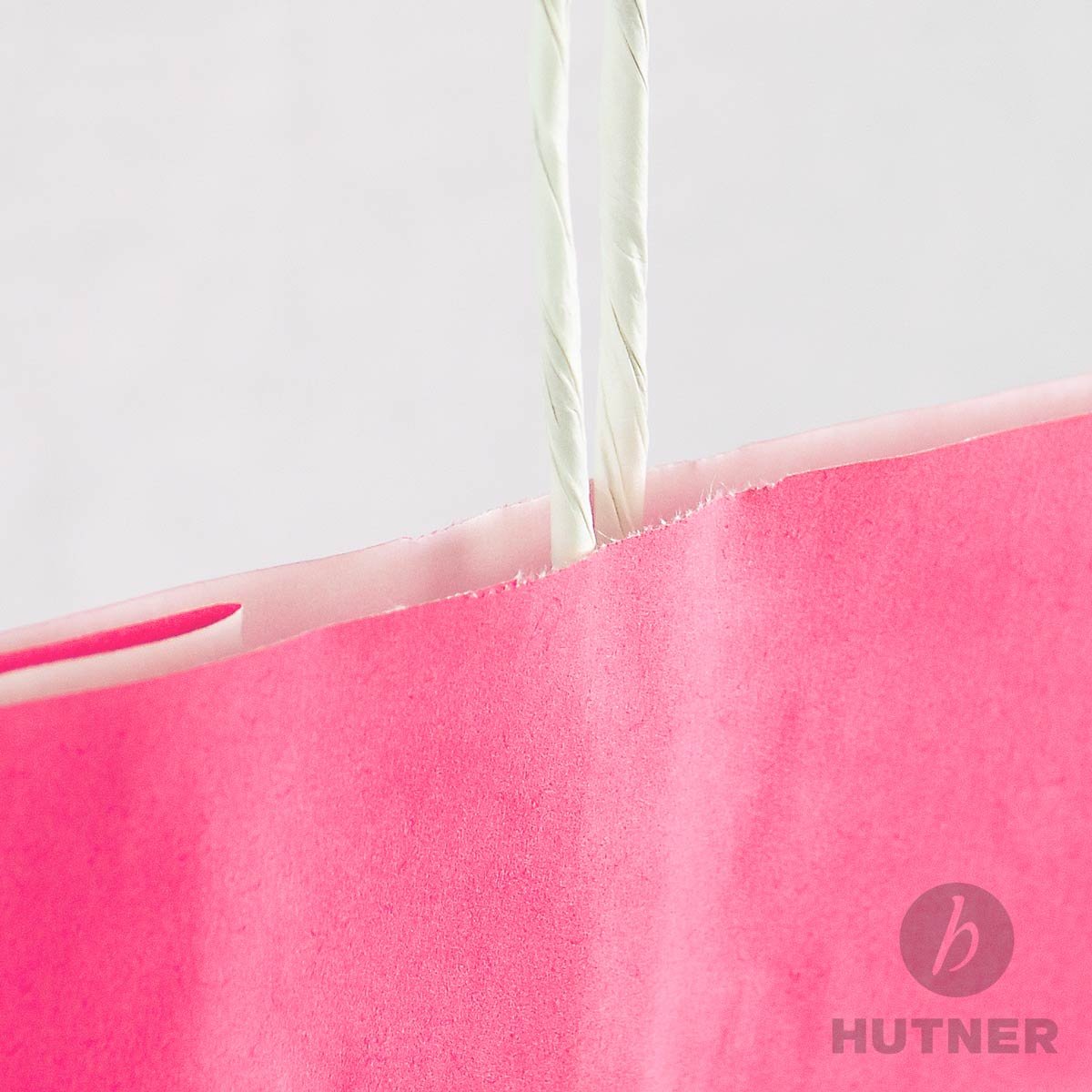 Papiertüten pink mit Kordel-Henkel I 100 Stk. 22+10x28cm I Papiertragetasche für Einzelhandel, Weihnachten, Mitbringsel, TO-GO I Geschenktüten aus Kraftpapier I HUTNER