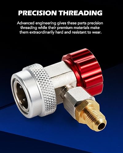 Miniatura 7 de Orion Motor Tech Adaptadores de acoplador rápido R134a, adaptadores de manómetro y accesorios de manguera HP y LP para sistema de CA de automóvil