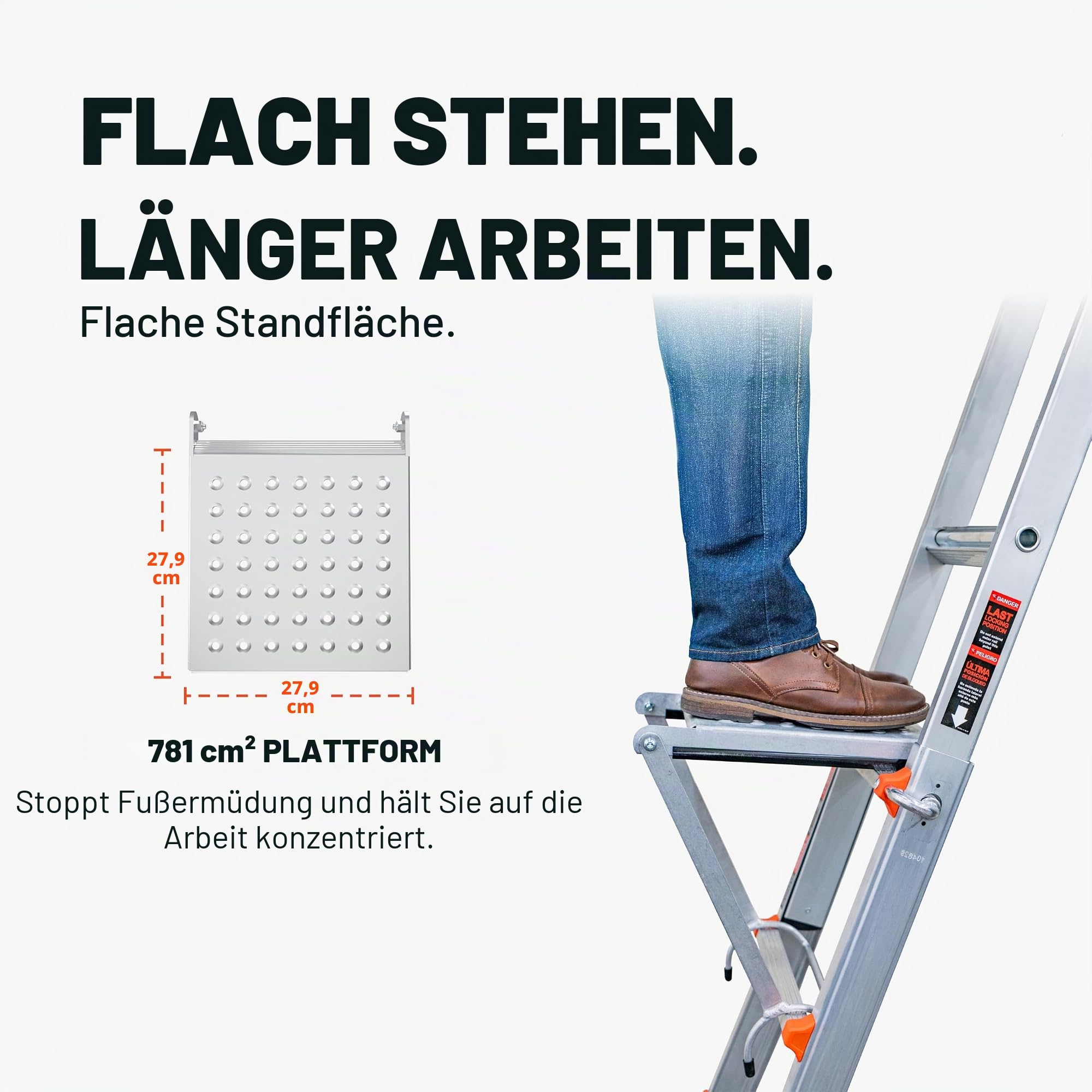 Little Giant Ladder Systems, Arbeitsplattform, Leiter-Zubehör, Aluminium, 170 kg Tragkraft, (10104)