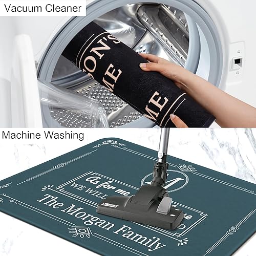 Miniatura 5 de Livole Tapete personalizado para puerta, 30 x 18 pulgadas, tapete de puerta de entrada para exterioresinteriores con nombre de la familia, alfombra