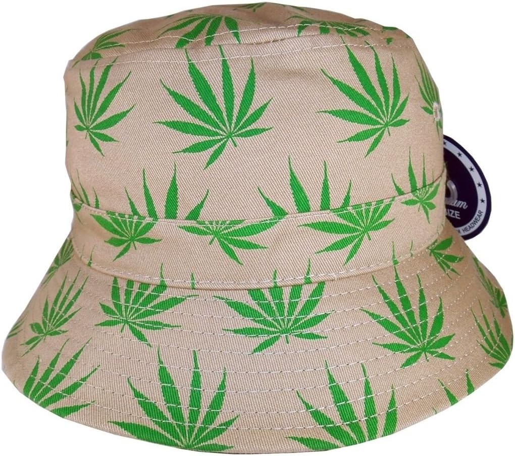 Weed Dope Marijuana Leaf Bandana Paisley Hunting Fishing Outdoor Sun Cap Summer Bucket Hat- New