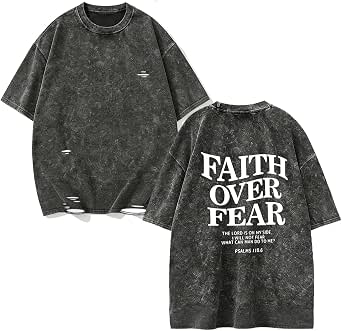 Christian Faith Over Fear Shirt for Men, Jesus Religious Shirts ...