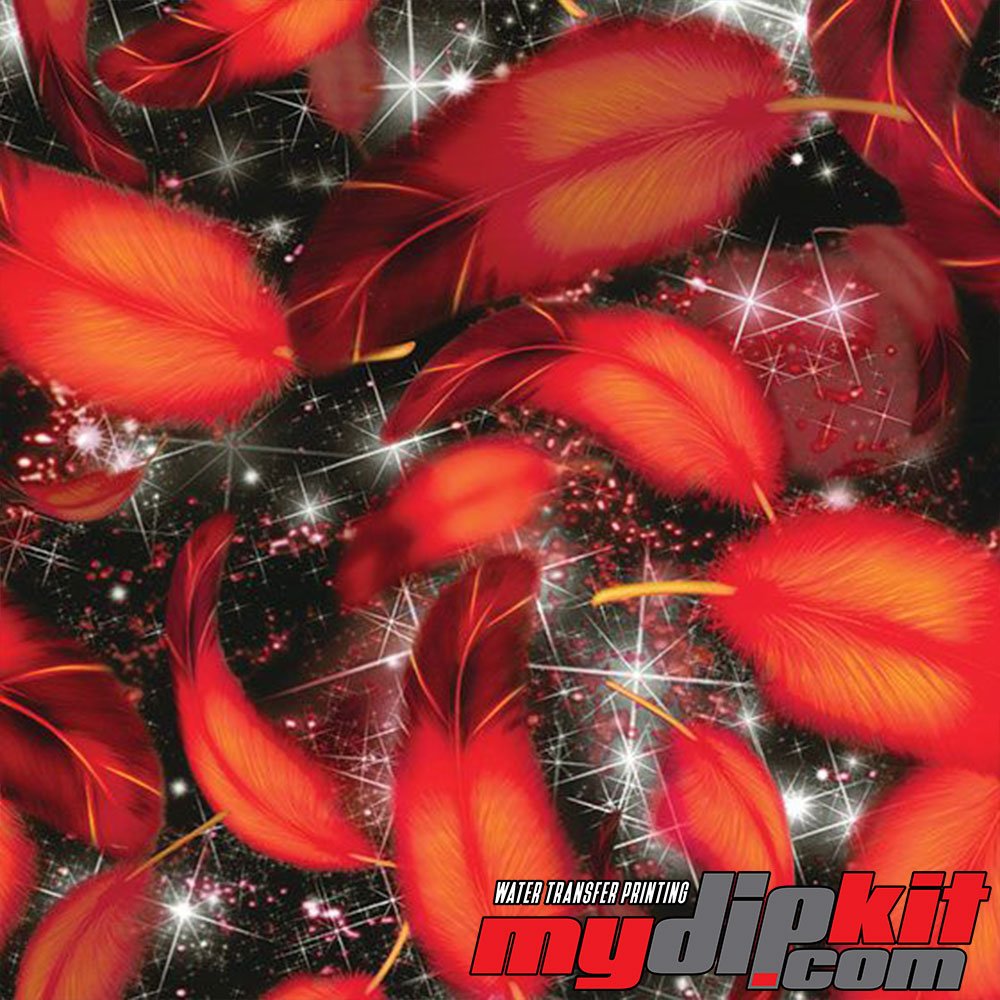 Water Transfer Printing Film - Hydrographic Film - Hydro Dipping- RED Feather - DD-957-A