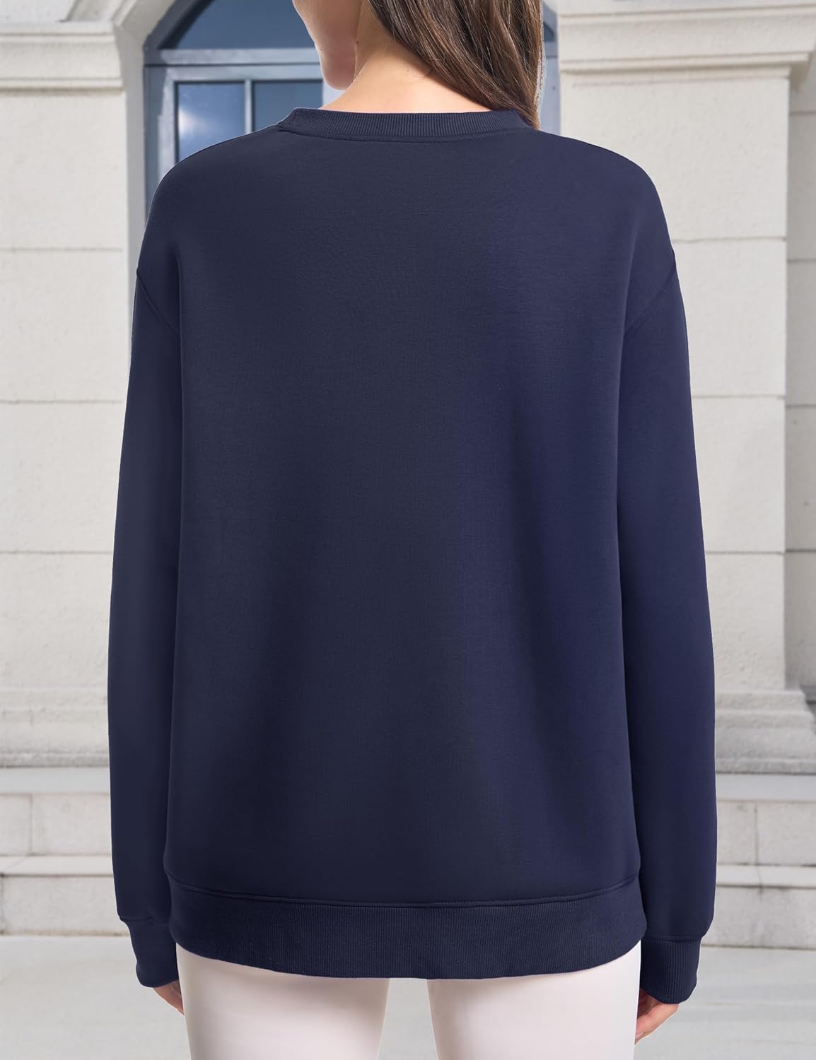 MAGCOMSEN Women's Sherpa Lined Sweatshirts Winter Warm Fleece Crewneck Pullover Thick Sweater Long Sleeve Tops Clothes - Image 3