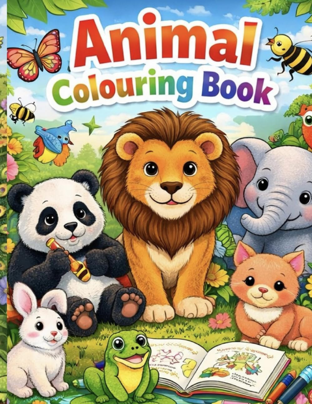 Kids Colouring Activity Book: Animals Theme: Fun and Creative Learning