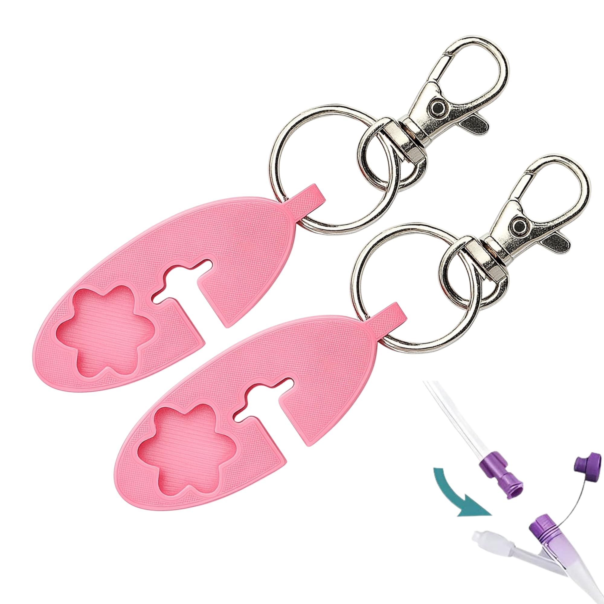 Venus To Mars Unisex Kids Pink 2 Pack G Tube Wrench Keychain -Compatible With Enfit Gtube And Most Feeding Tube Adapters/Connectors - G Tube Accessories -Combine With Gtube Accessories And Feeding Tube Supplies