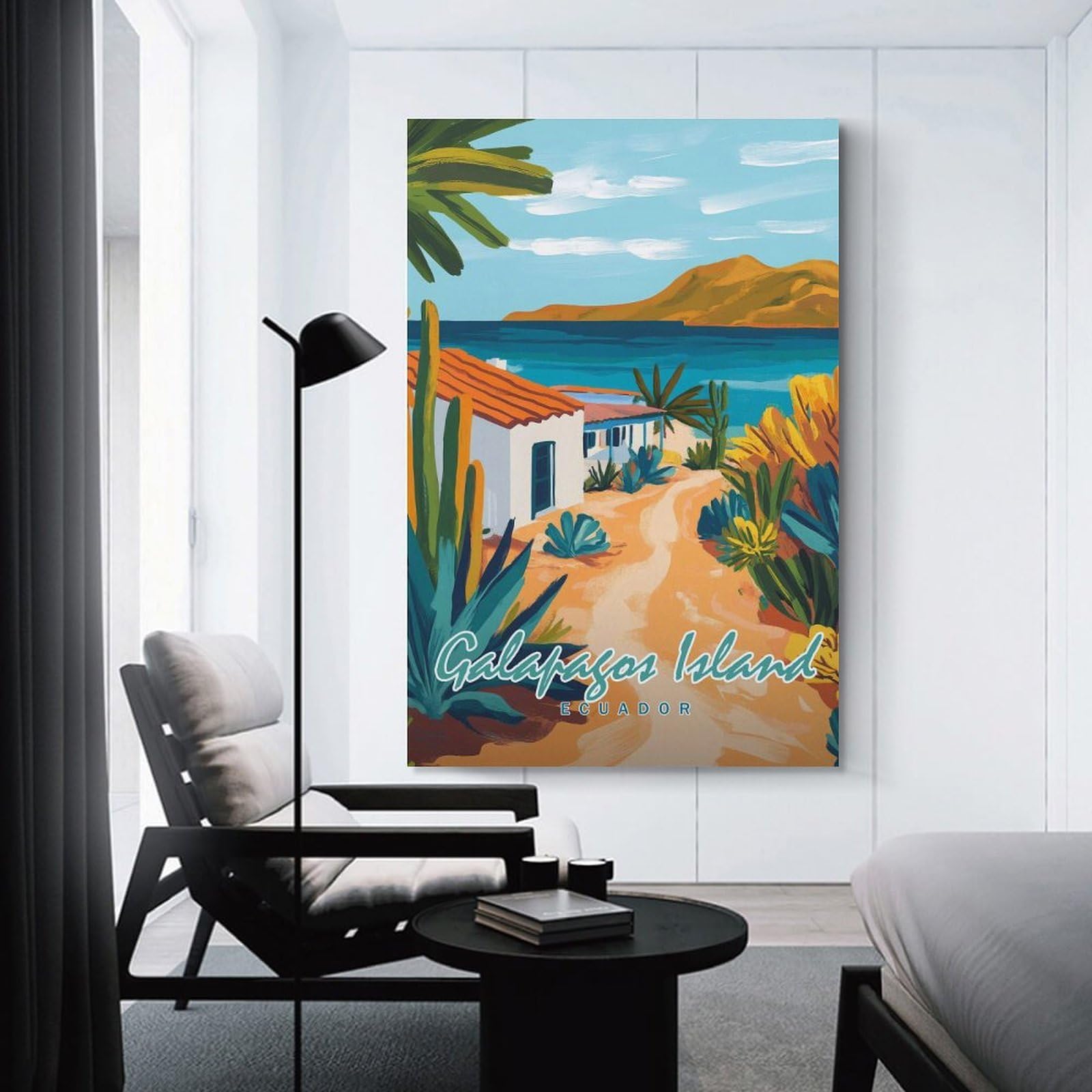 Junmoney Canvas Art Print Galapagos Island Travel, 20x30inch(50x75cm), for Office, Study Or Home Workspace, Decorative Artwork for Productive Spaces