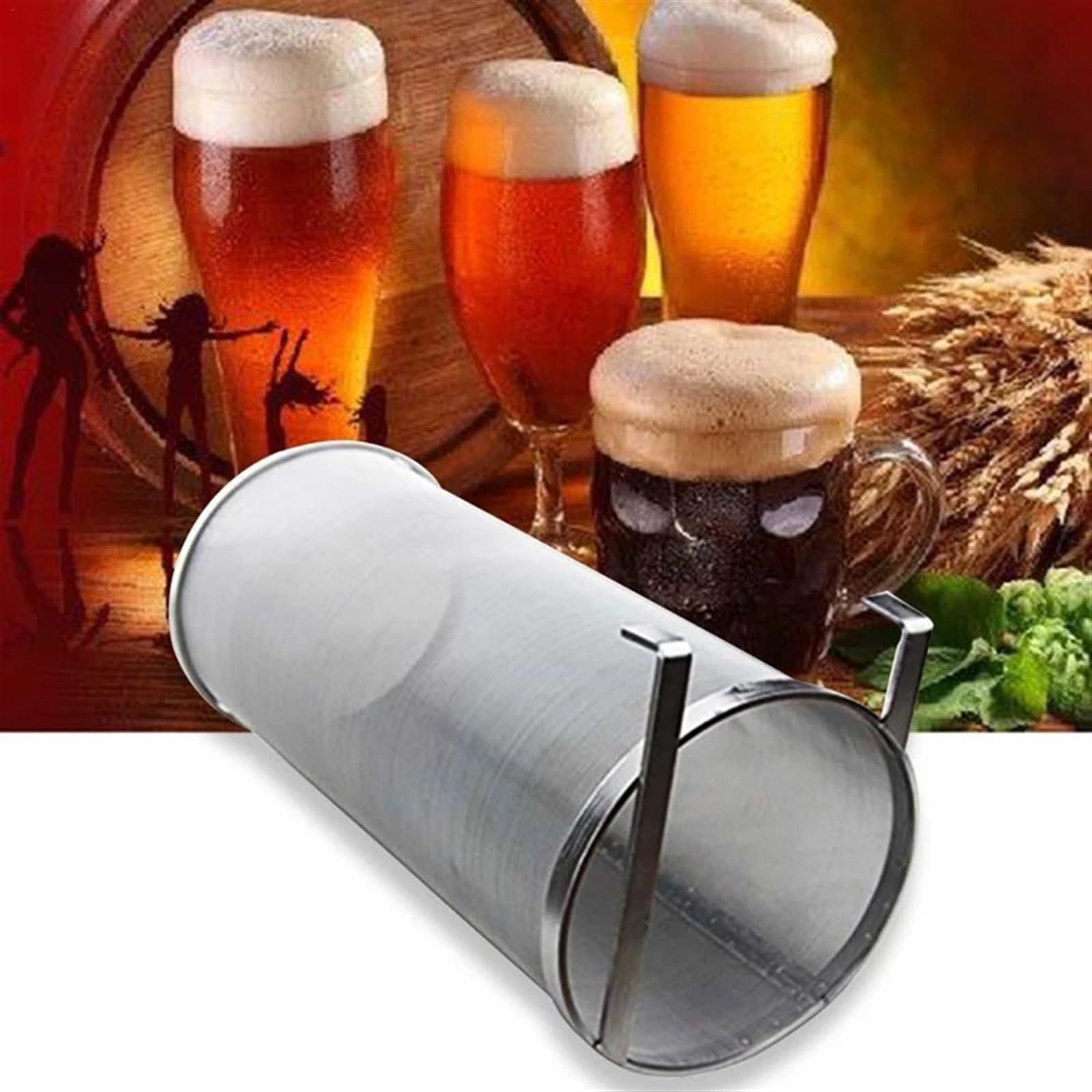 Tamiz para harina, Tamiz de harina acero inoxidable 300 micras, 1 unidad, filtro malla for cerveza casera y lúpulo(15x35cm)