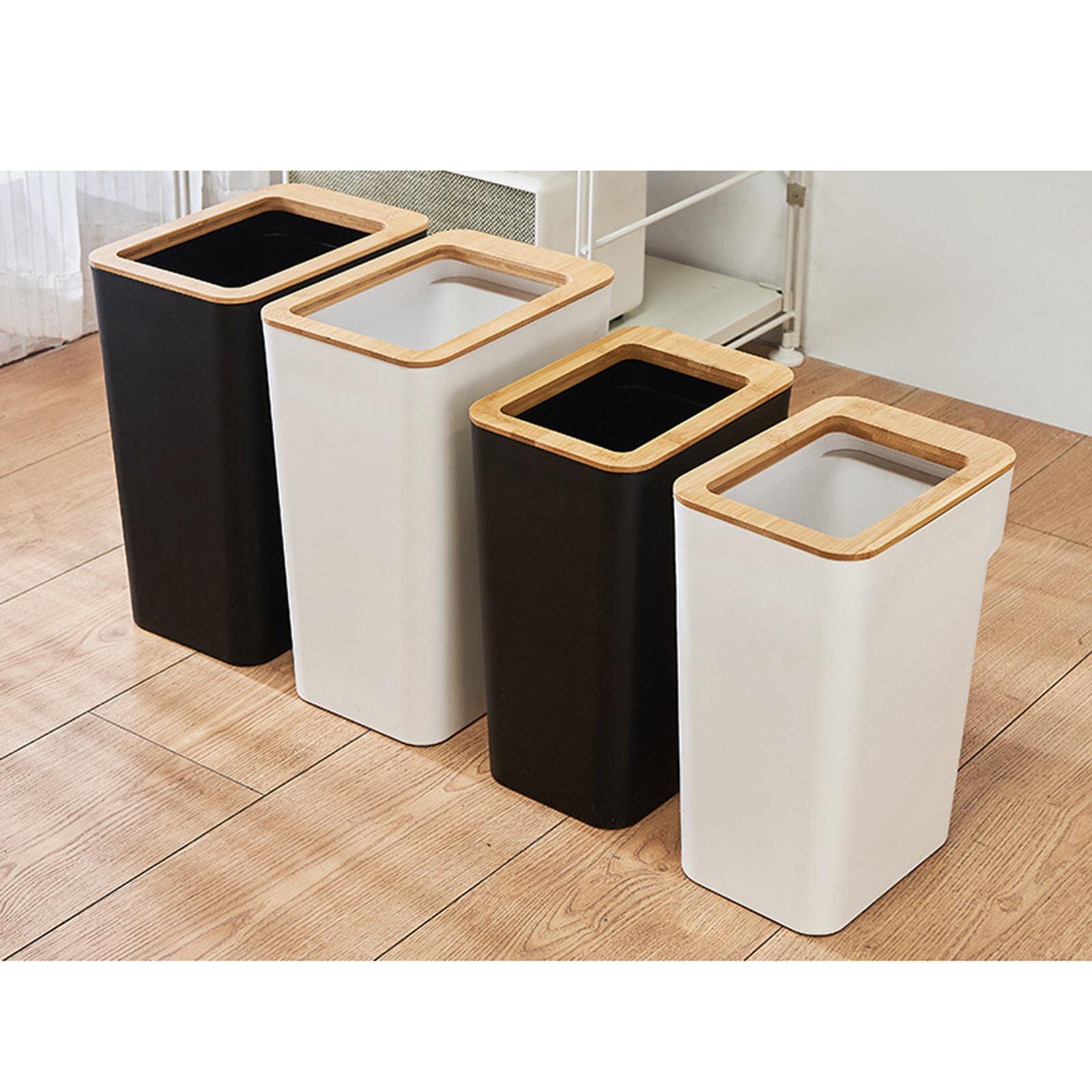 Enakshi® Modern Trash Bin Garbage Can Wastebasket Dustbin Bucket for Toilet Bedroom Black 7L|Home & Garden | Household Supplies & Cleaning | Trash Cans & Wastebaskets 1