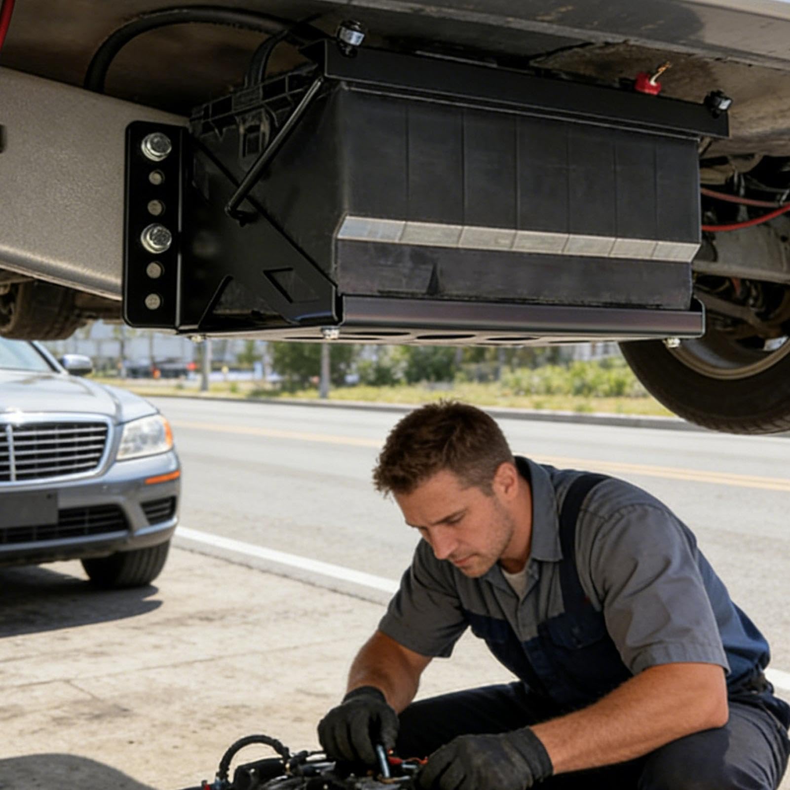 Bandeja Portabatería para Automóvil Soporte de almacenamiento de alta | Bandeja de montaje para batería automotriz para amantes, familias, amigos, mujeres, hombres