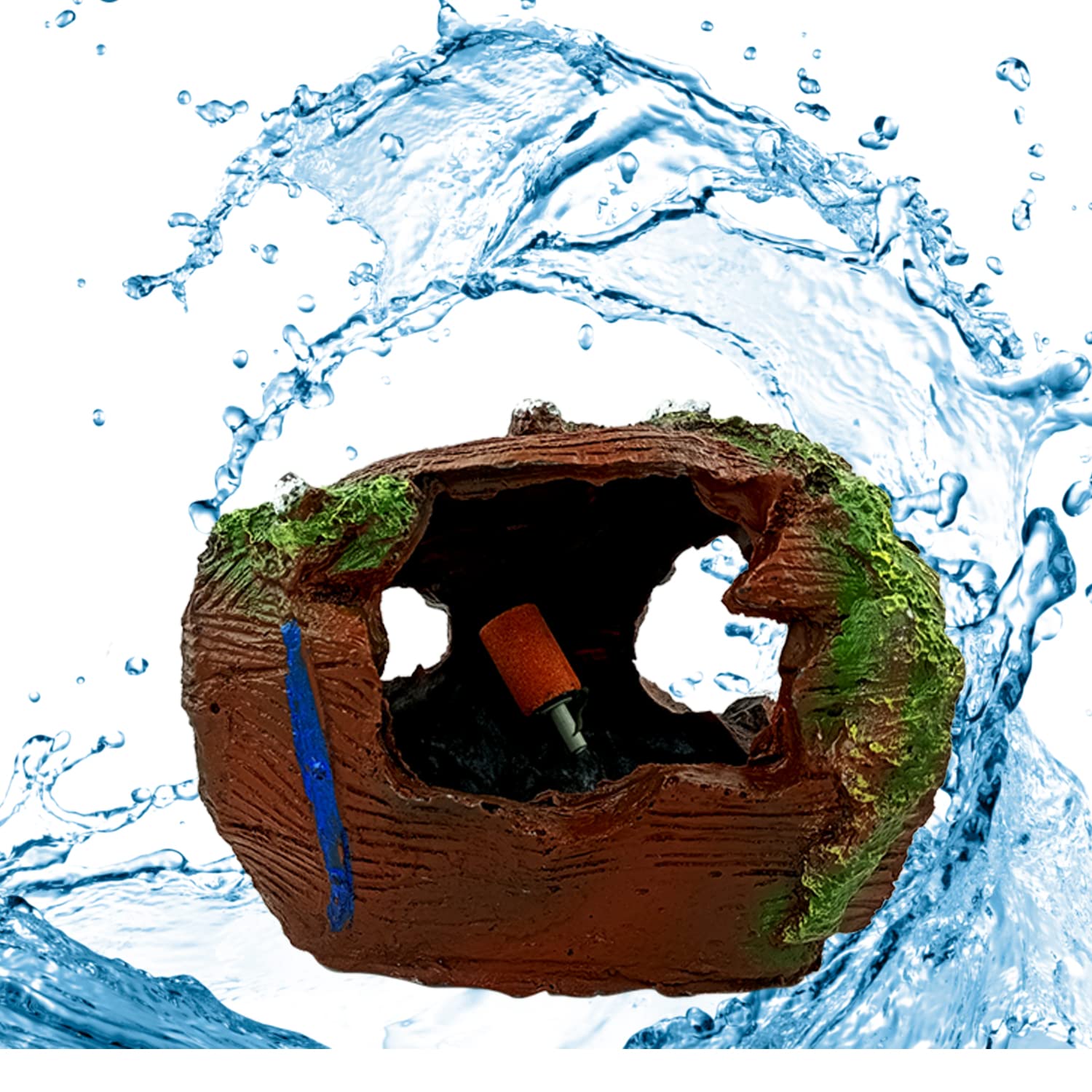 JAINSONS PET PRODUCTS Aquarium Broken Barrel Decorations - Betta Cave Hideout Wood Trunk Log for Fish Tank (B0BNDKMLLB) Amazon Price History, Amazon Price Tracker